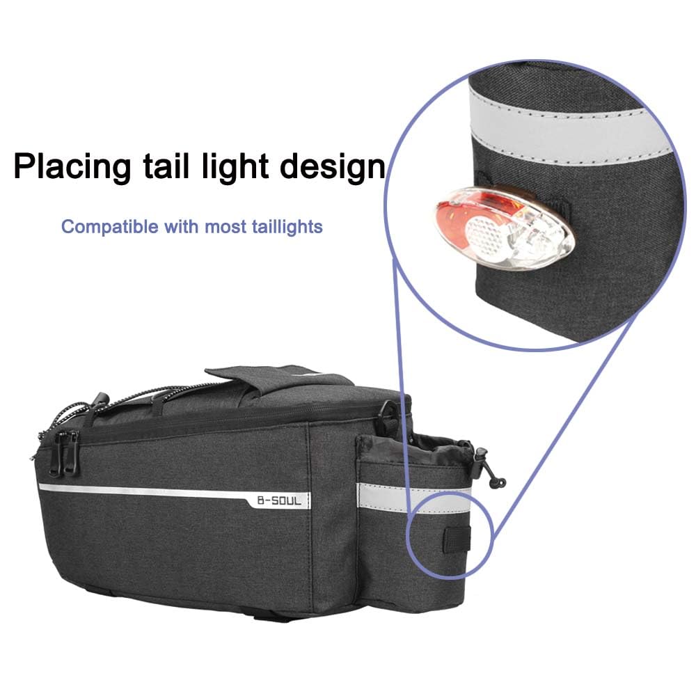 Waterproof Bike Rack Bag - Adjustable Bicycle Saddle Pannier Trunk Carrier for Commuter, E-Bike & Cycling Accessories - Perfect for Outdoor Travel, Grocery Shopping & Daily Commute (Black)
