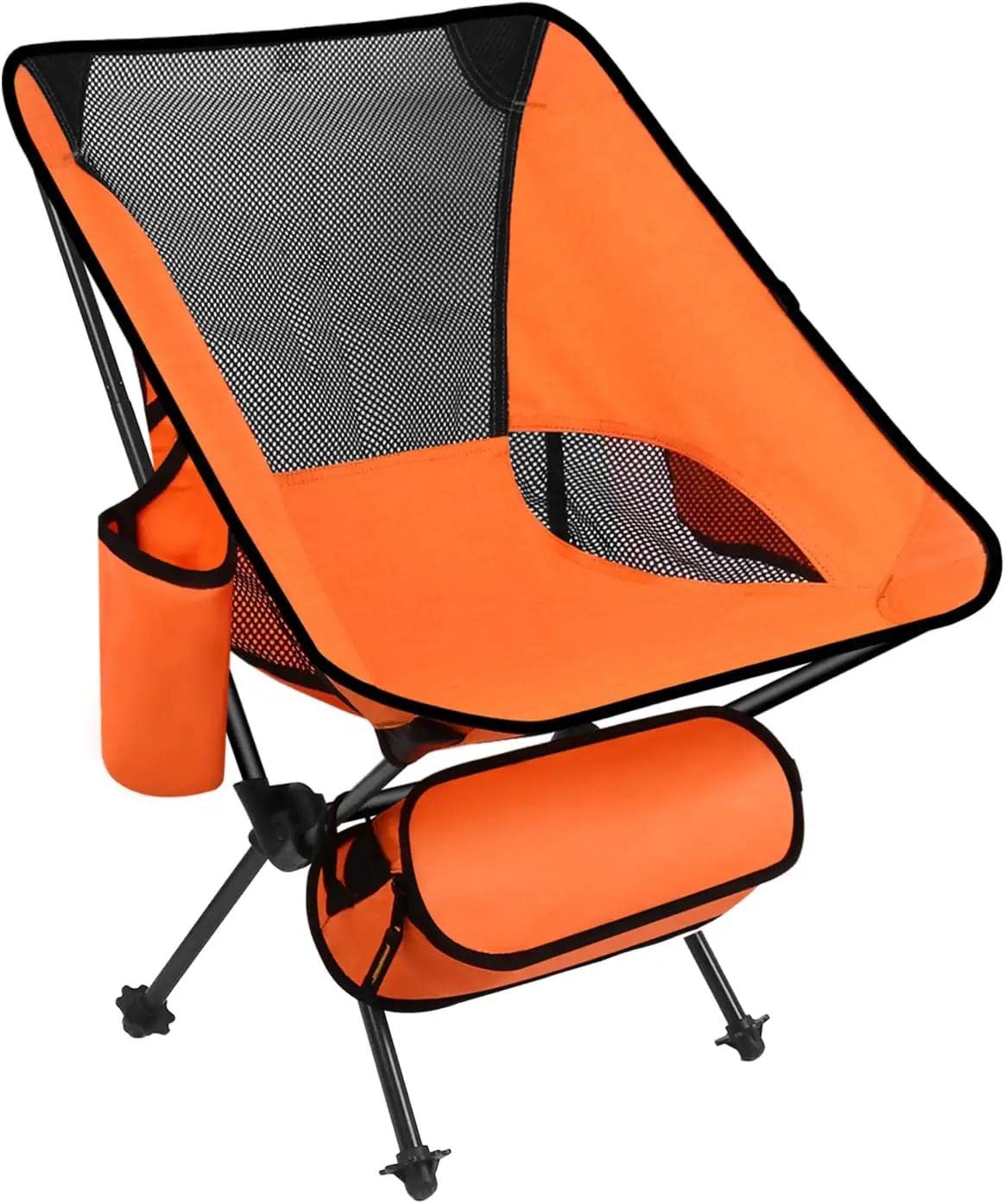 Banzk Upgraded Camping Chair - 330 lbs Capacity, Compact & Portable Folding Chair for Outdoor Adventures - Perfect for Camping, Hiking, Beach, Picnic, Travel & Gardening - Lightweight & Collapsible - Orange