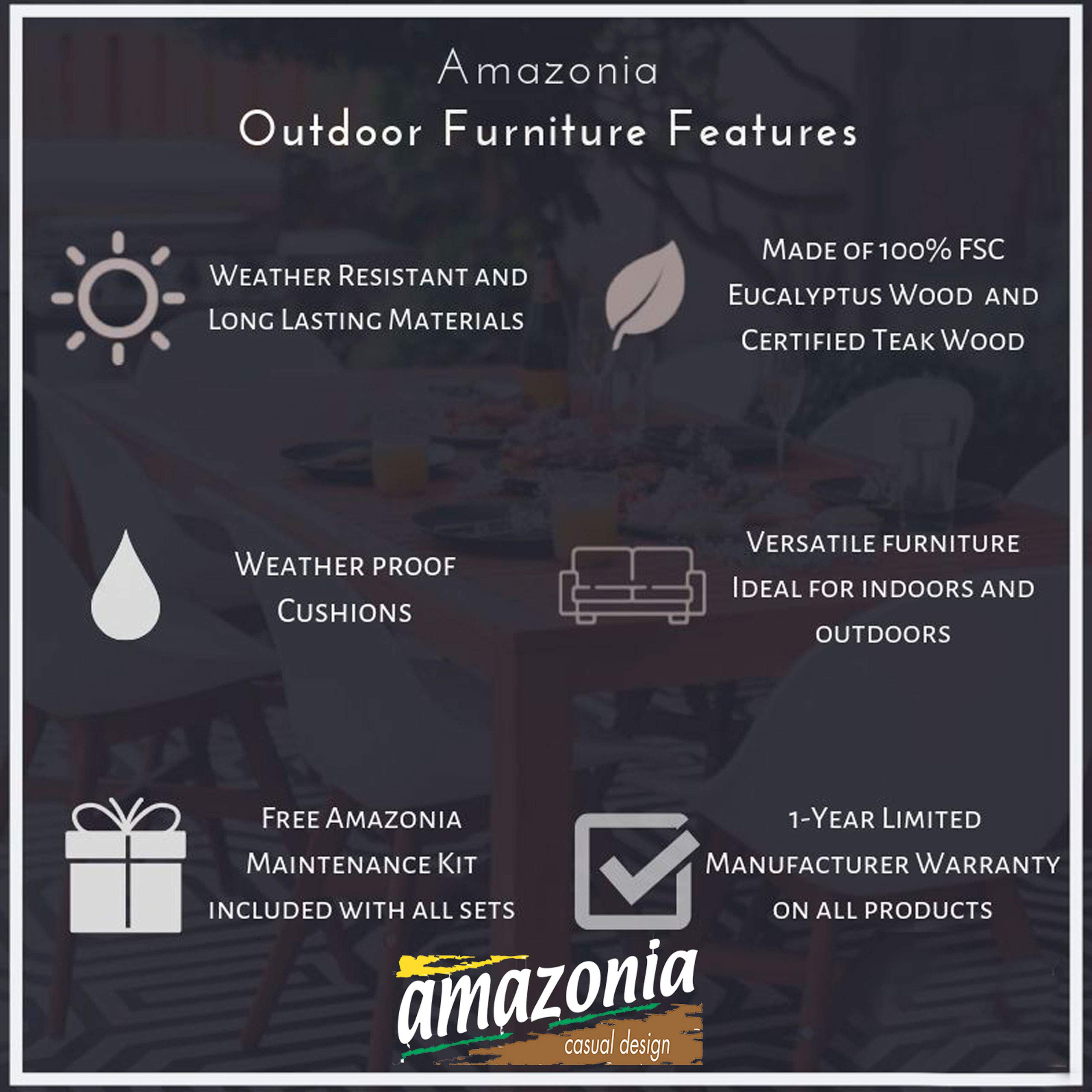 Premium 9-Piece Eucalyptus Wood Outdoor Dining Set - Rectangular Table & Chairs for Patio, Garden, Backyard & Indoor Use | Weather-Resistant & Durable Furniture