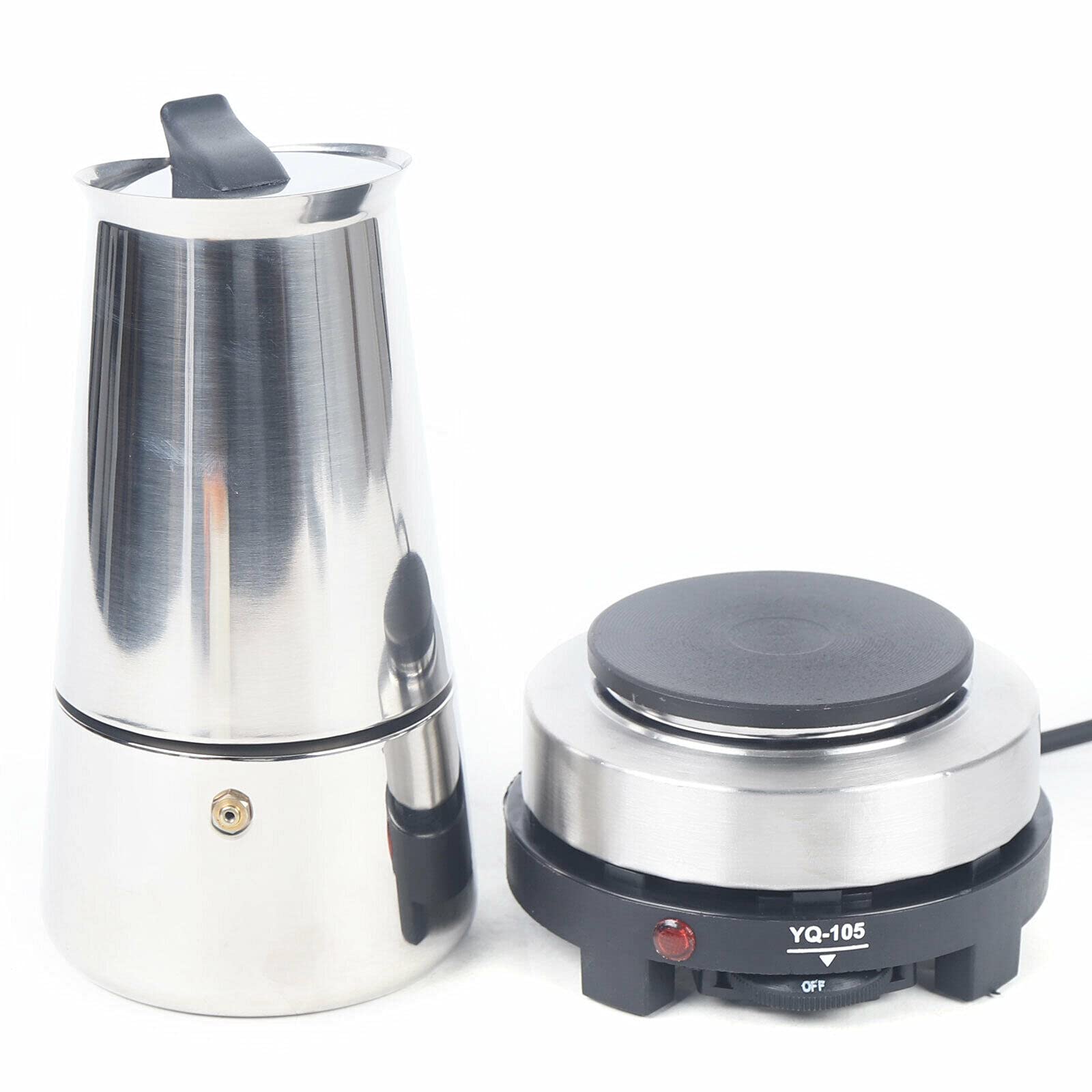 Premium 450ml 9-Cup Stovetop Espresso Maker - Stainless Steel Moka Pot for Rich Italian Coffee | Perfect for Home Brewing, Camping & Gifts