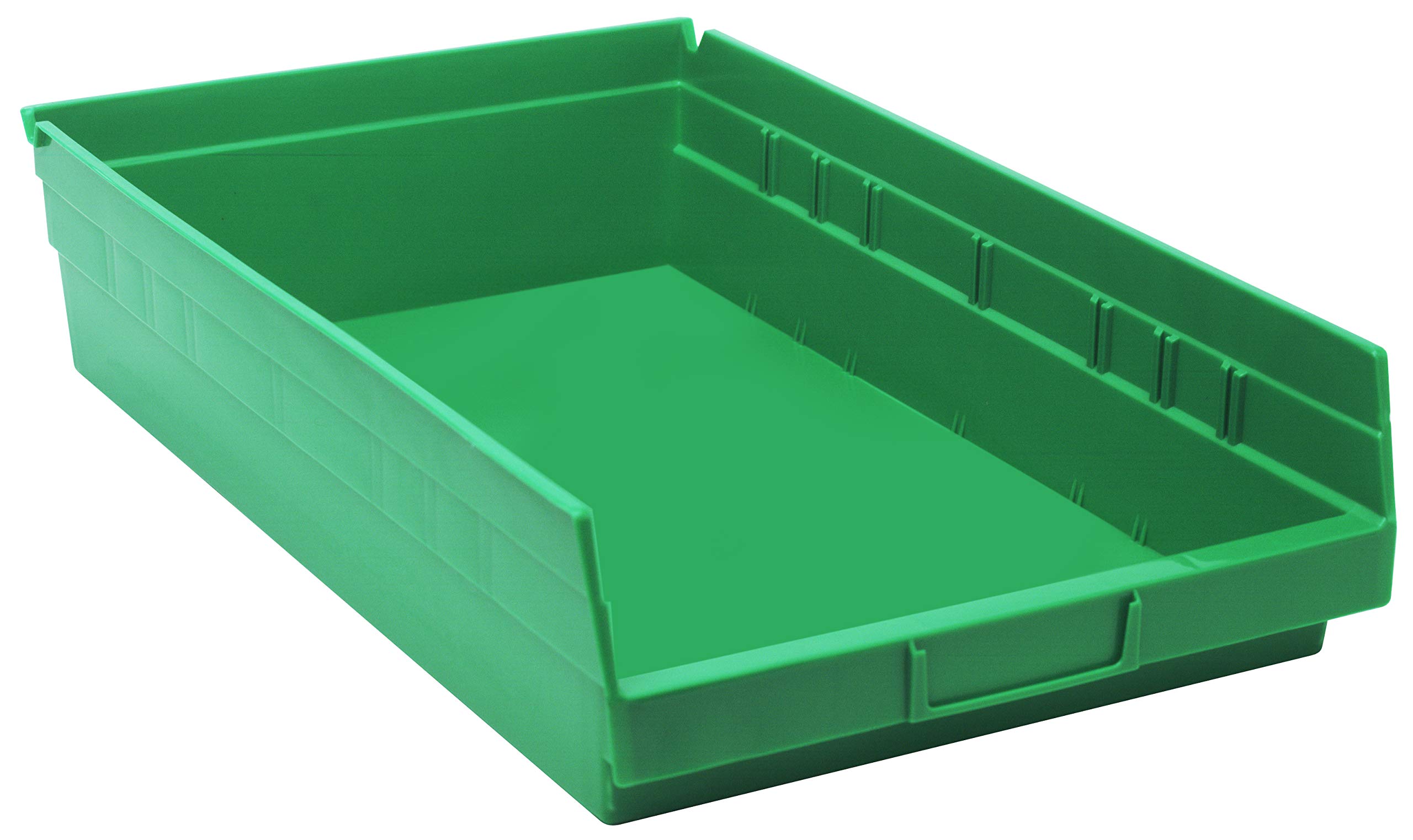 QUANTUM STORAGE SYSTEMS K-QSB110GN-2 2-Pack Green Plastic Shelf Bin Storage Containers, 17-7/8