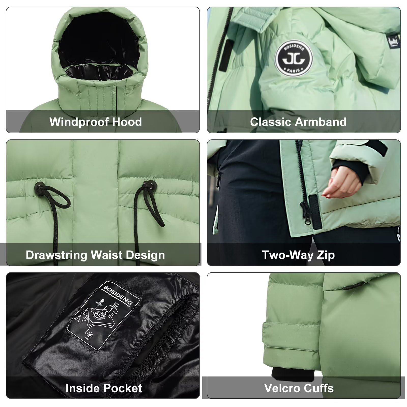 Women's Winter Down Jacket with Removable Hood - Slim Fit Waisted Puffer Coat for Work & Outdoor | Warm Thickened Down Jacket for Cold Weather, Snow Activities & Daily Commute