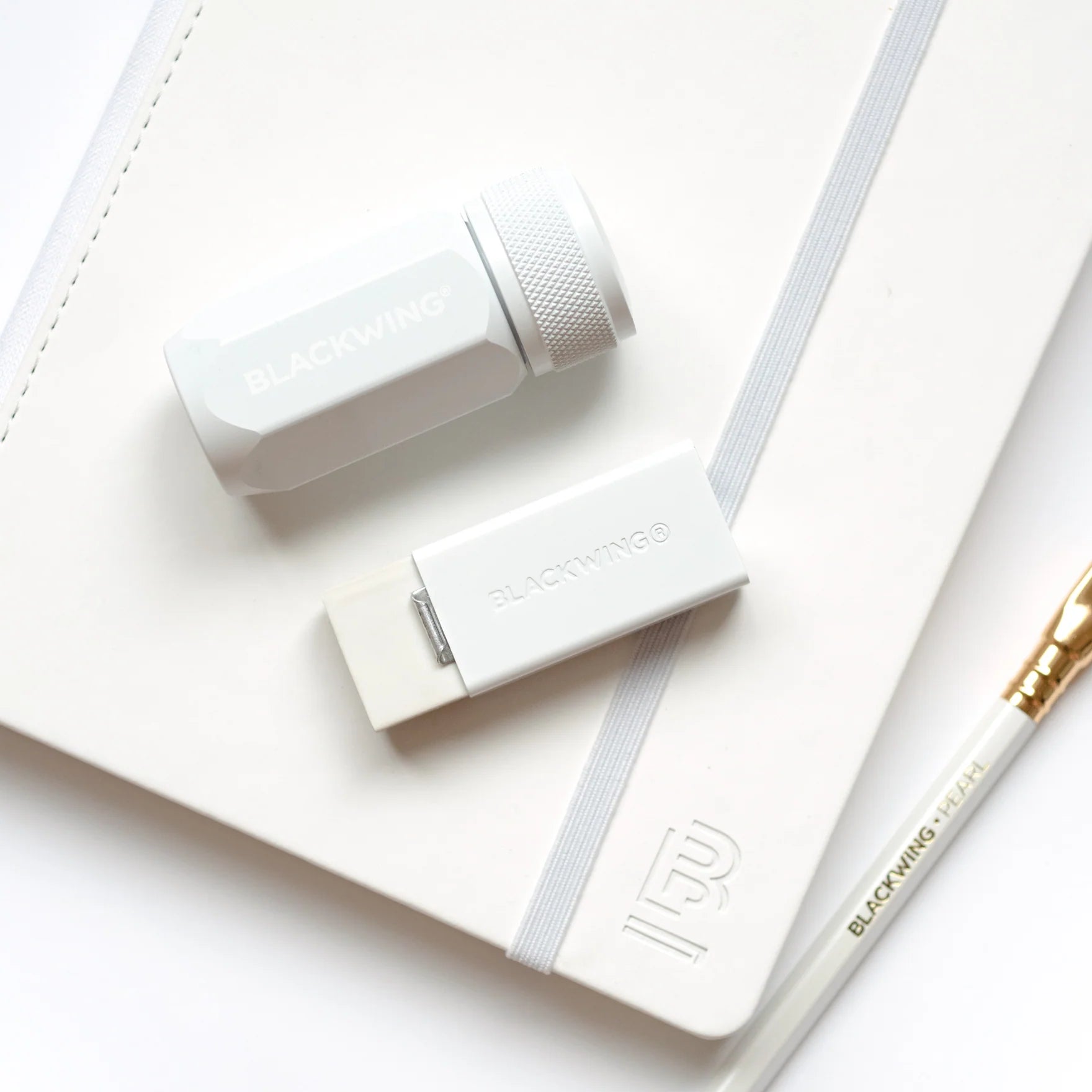 BLACKWING One Step Long Point Pencil Sharpener - Premium White Pencil Sharpener for Artists, Writers & Professionals - Perfect for Sketching, Drawing & Office Use