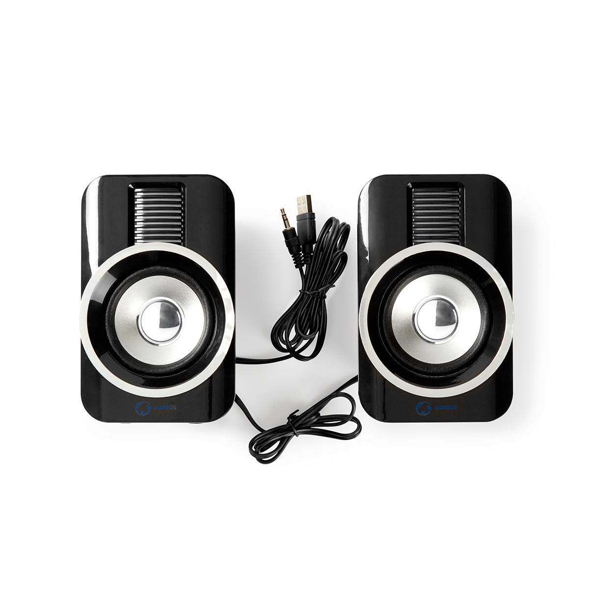 NEDIS 30W 2.0 Gaming Speakers with RGB Lighting for PC & Laptops - USB & 3.5mm Connectivity, Black | Perfect for Gaming Setups & Home Office