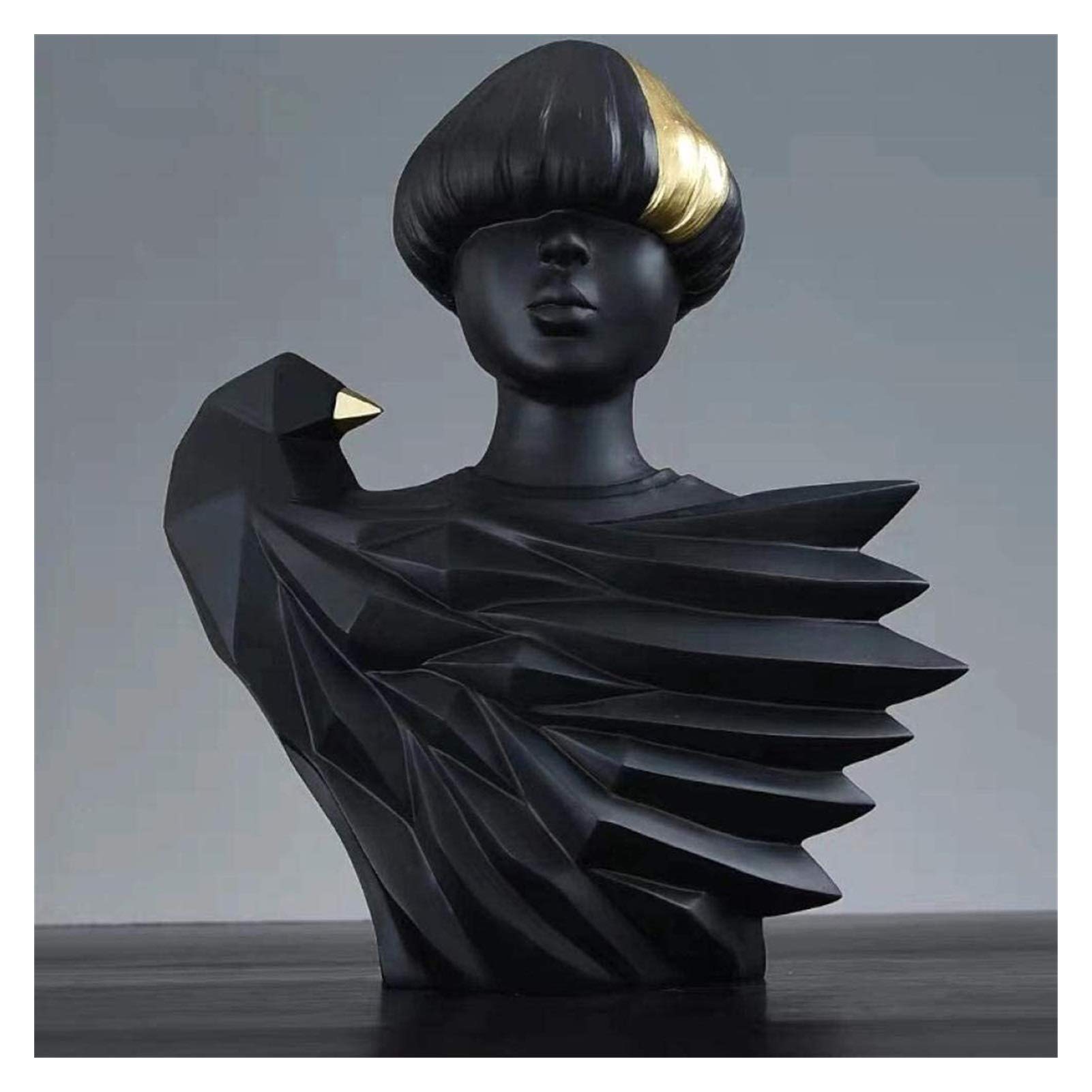 Eagle and Man Resin Sculpture - Handcrafted Tabletop Statue for Home Decor, Office & Study | Unique Figurine Gift for Collectors & Art Lovers | Perfect for Living Room, Bookshelf & Desk Display