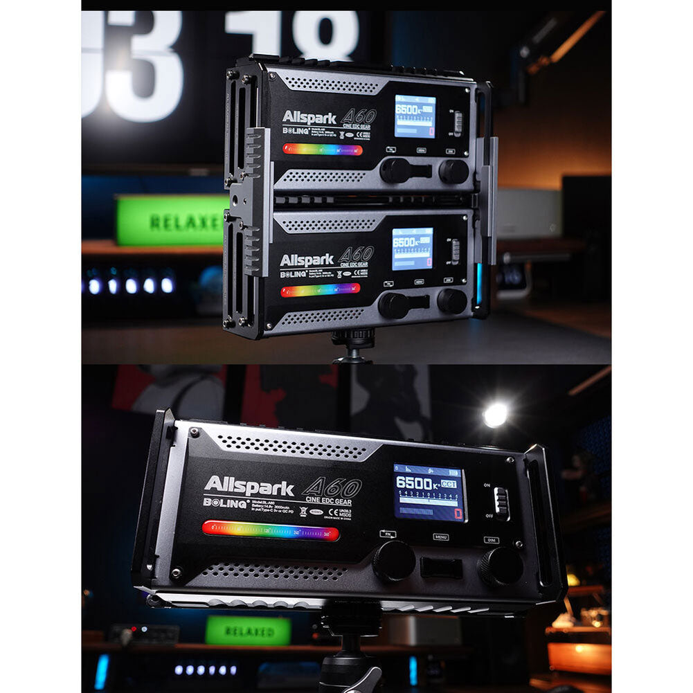 Boling BL A60 Pocket RGB LED On-Camera Video Light - Compact & Portable for Vlogging, YouTube, Photography, and Live Streaming