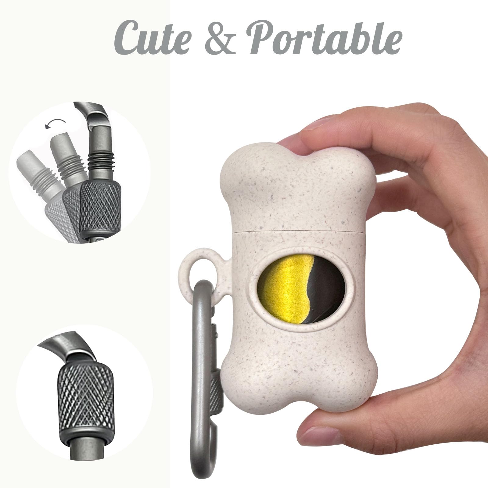 **Eco-Friendly Dog Poop Bags Holder for Leash | Portable Dog Waste Dispenser with Leak-Proof Bags | Hands-Free for Walking, Hiking & Outdoor Adventures**