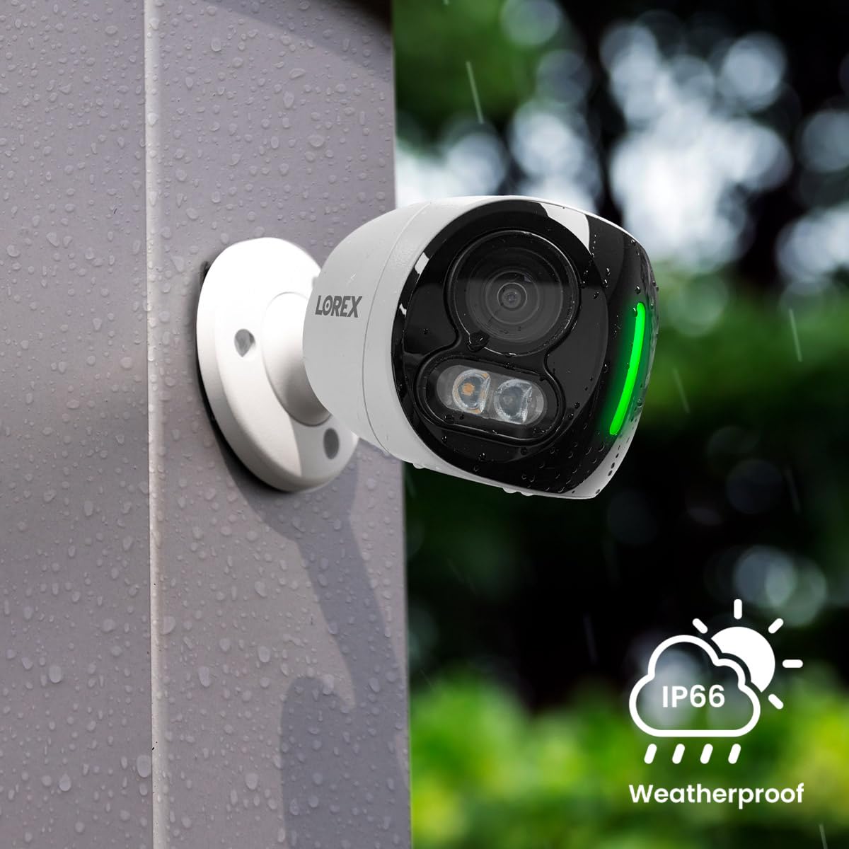 Lorex H20-4K IP Wired Dual Lens Add-On Security Camera with Smart Security Lighting & Motion Detection - Indoor/Outdoor Home Surveillance for Day & Night Protection