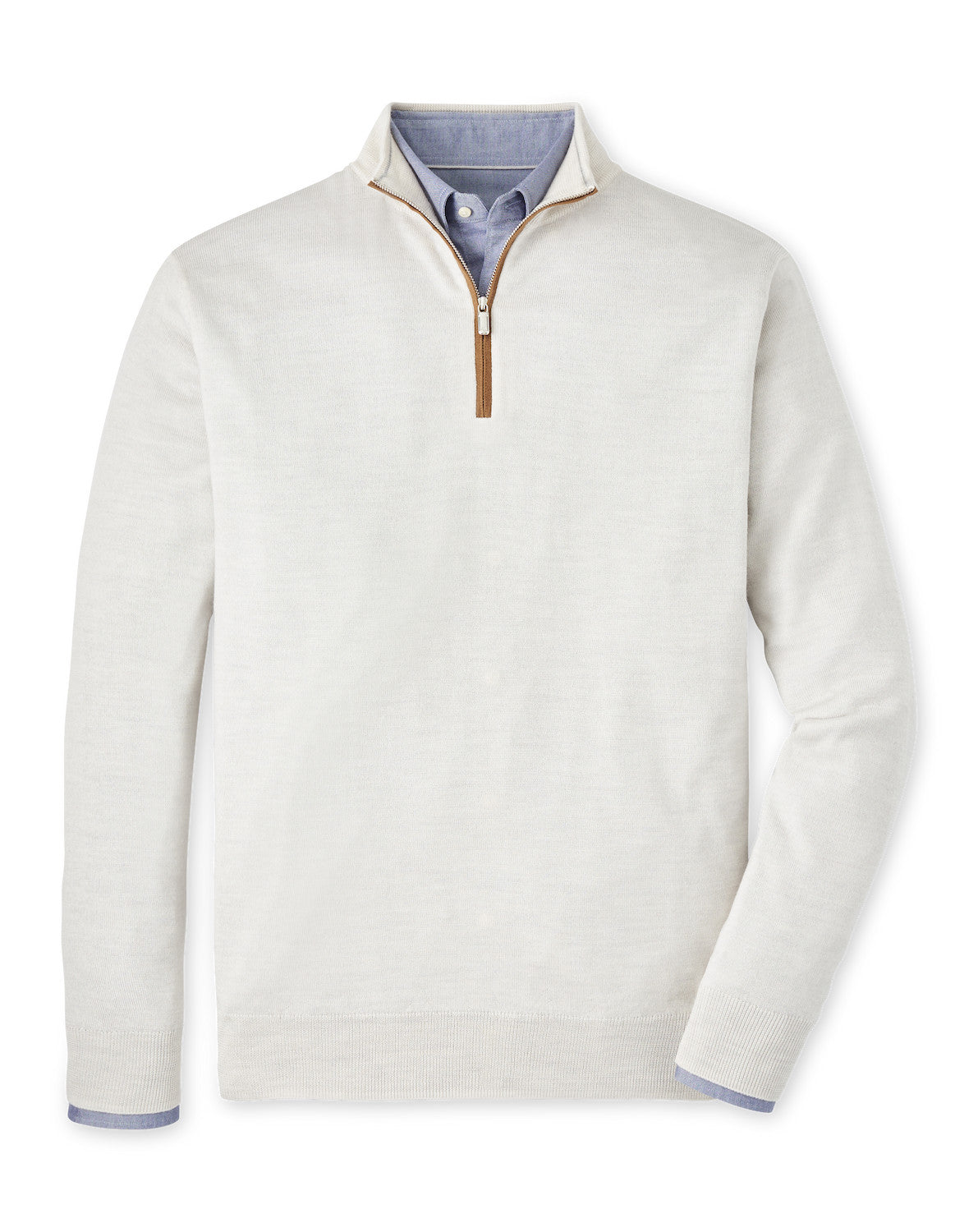 PETER MILLAR SDE TRIM 1/4 ZIP SWEATER - Men's Lightweight Quarter-Zip Pullover for Golf, Travel & Casual Wear