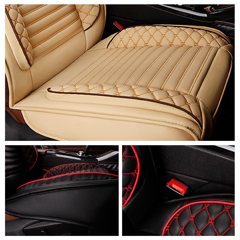 Premium Custom Car Seat Cover for Infiniti FX EX JX QX30 QX50 QX56 QX60 QX70 QX80 Q45 Q50 Q60 - 5-Seat PU Leather Luxury Cushion Set (Cream) | Perfect for Road Trips, Daily Commuting & Protecting Your Car Interior