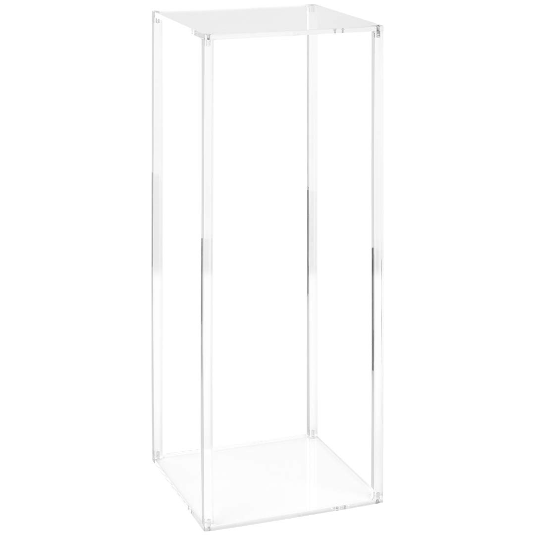 Koyal Wholesale Clear Acrylic Tall Floral Stands - Set of 4 Modern Lucite Pedestal Display Stands for Wedding Centerpieces, Birthday Party Decor, Anniversary Arrangements & Home Decor