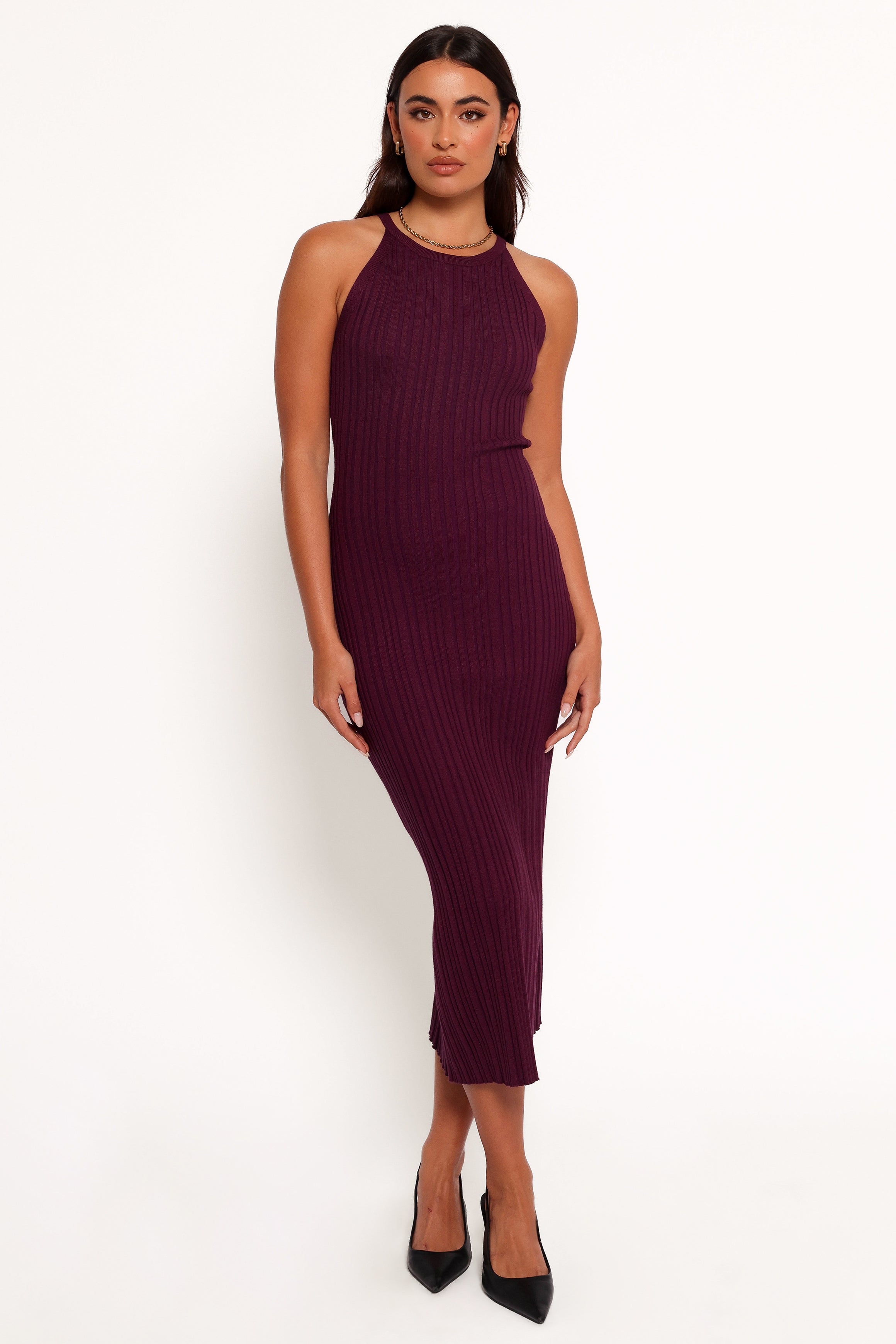 Brighton Maxi Dress for Women - Elegant Plum Long Flowy Dress for Summer, Beach, and Casual Outings