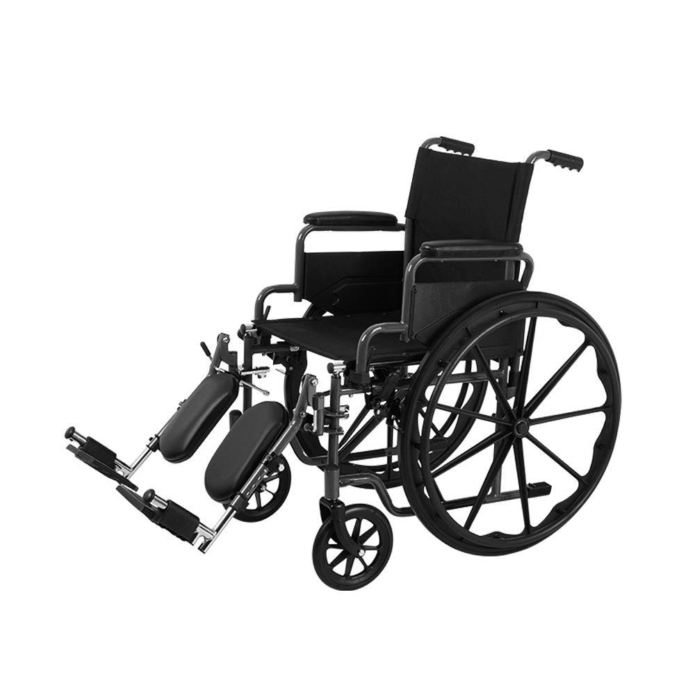Rhythm Flow K1 Basic Wheelchair with Removable Desk-Length Arms - Lightweight Mobility Aid for Home, Office & Travel Use