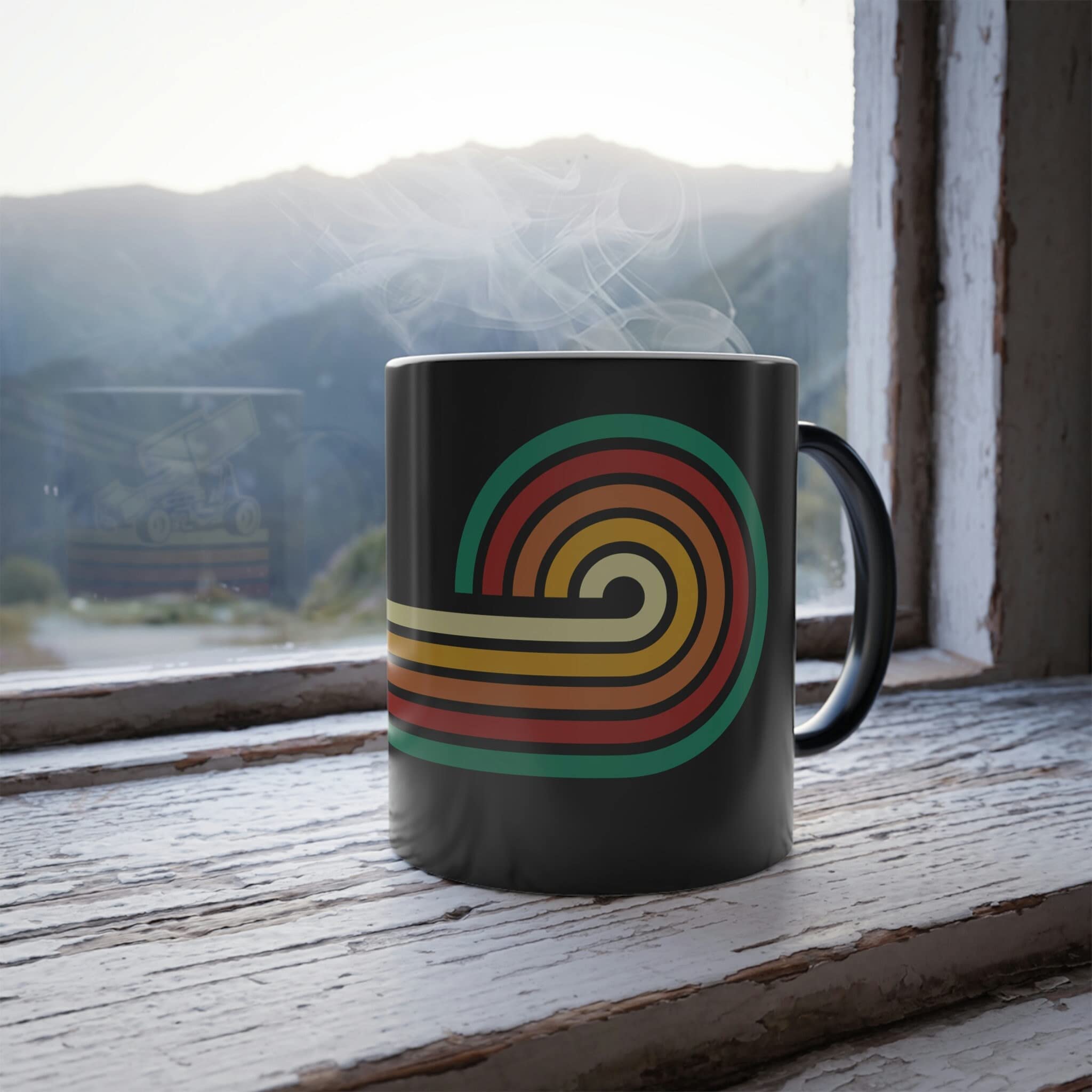 Thermochromic Sprint Car Color Changing Coffee Mug - Heat Activated Racing Design - Perfect for Race Fans, Coffee Lovers & Office Use