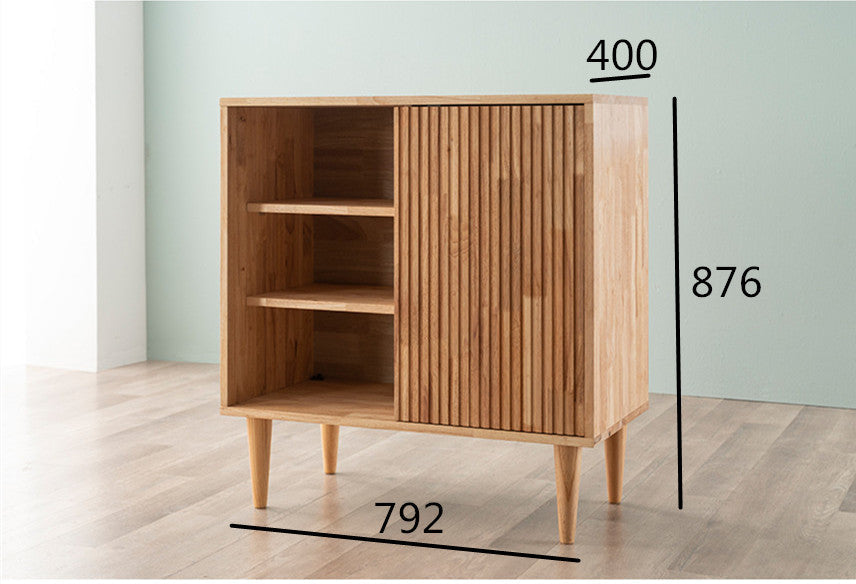 3 Drawer two-door walnut color (160 L *40 D * 75.1 H cm )
