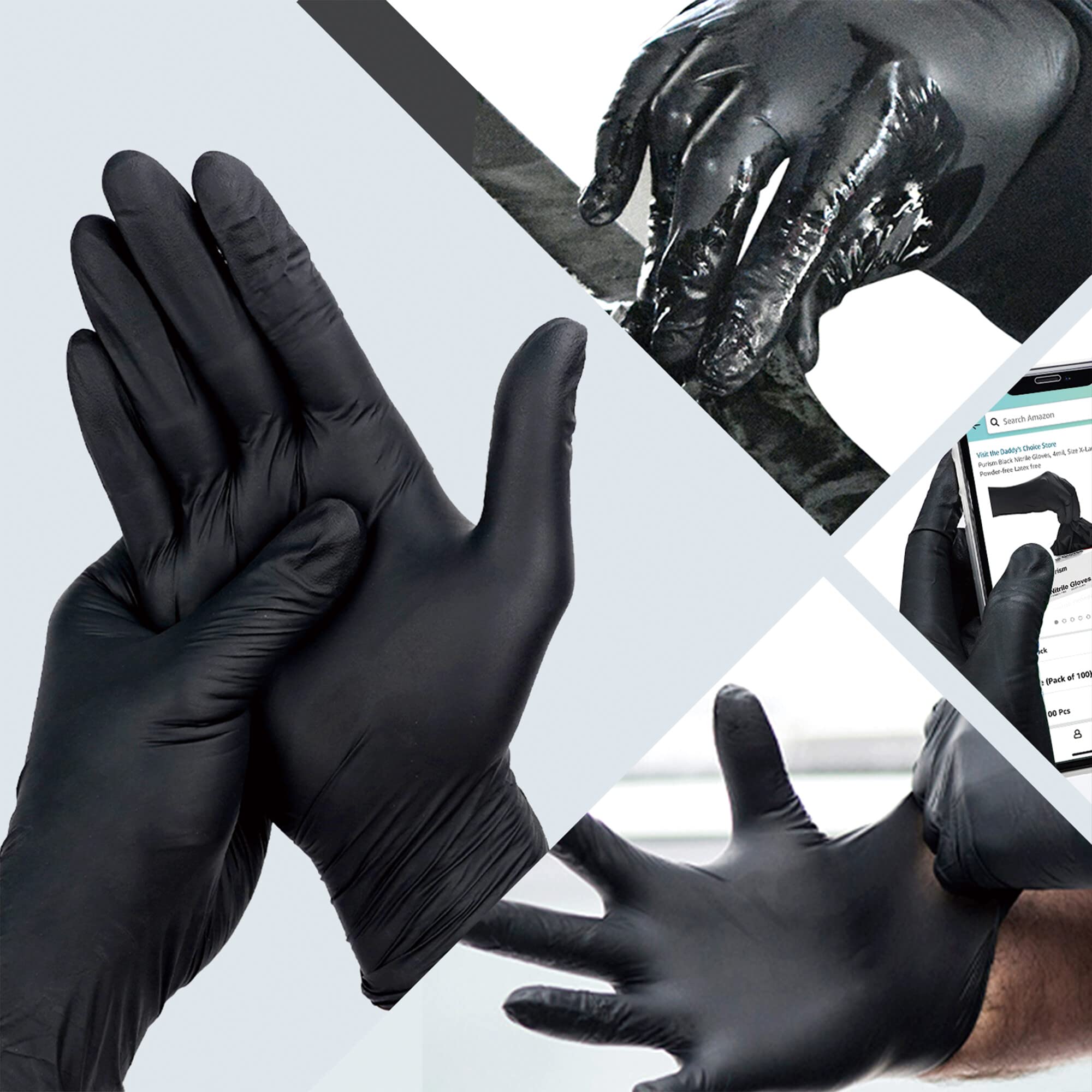 Premium Black Nitrile Gloves XL 1000 Pack - 4 Mil Thick, Latex-Free & Powder-Free Disposable Gloves - Extra Large Size for Industrial, Medical & Household Use - Ideal for Cleaning, Food Handling & Healthcare Protection