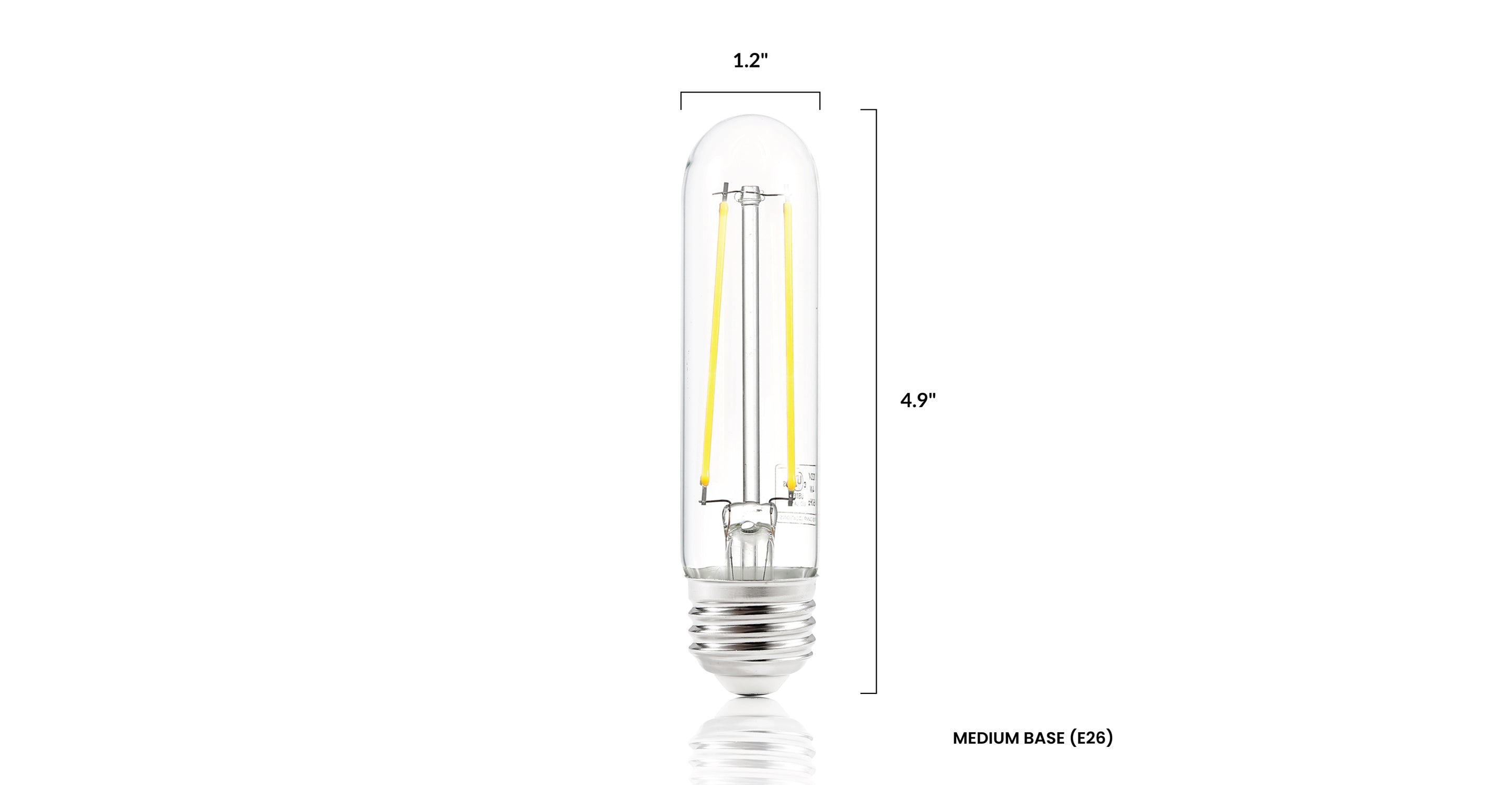 Sovana T10 4.9W Clear LED Filament Light Bulbs - Energy Efficient Vintage Edison Bulbs for Home, Cafe, Restaurant & Bar Lighting