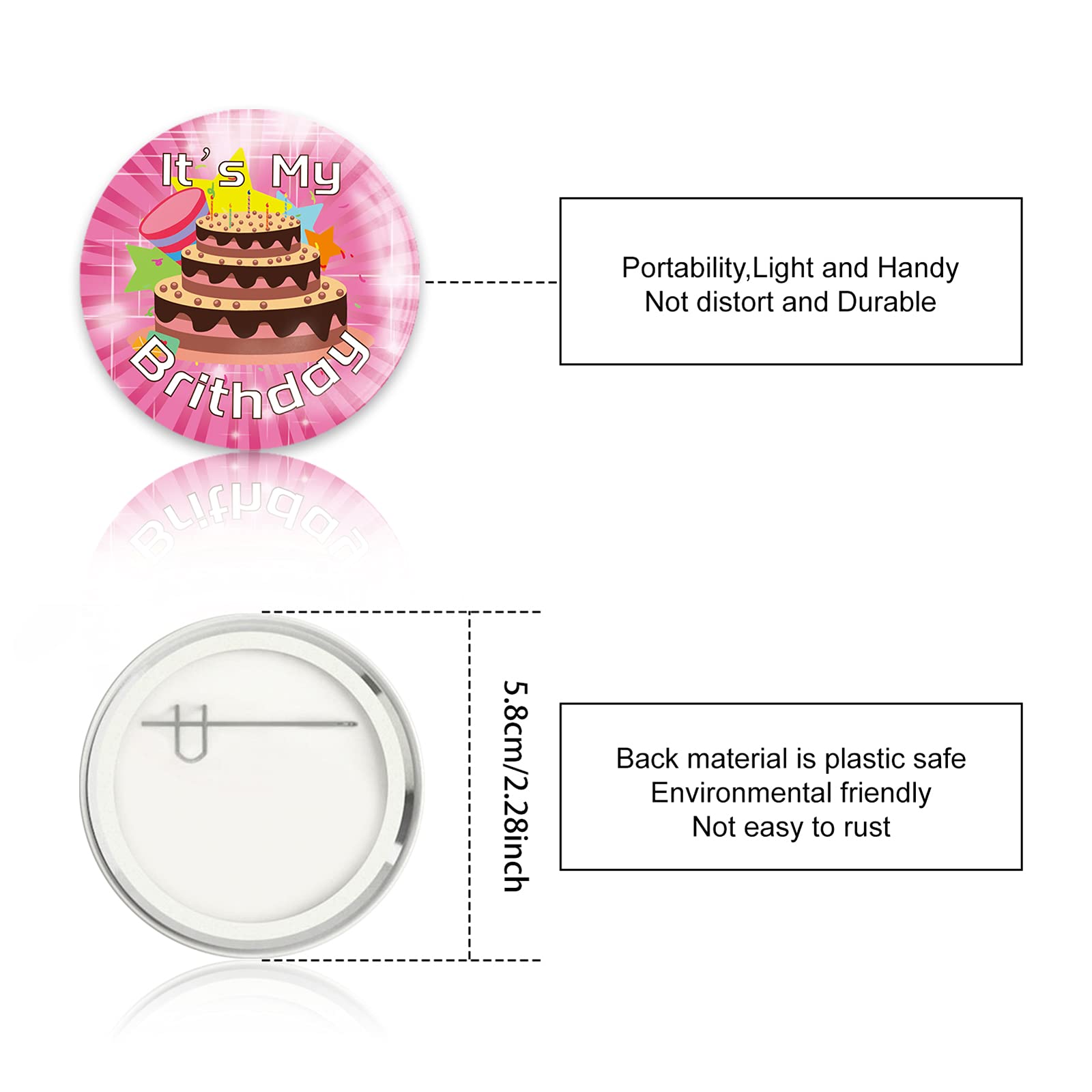 GLOBLELAND 9-Piece Happy Birthday Button Pins Set - Colorful 2.25 Inch Birthday Party Pins for Men & Women - Fun Brooches for Birthday Celebrations, Gifts & Events