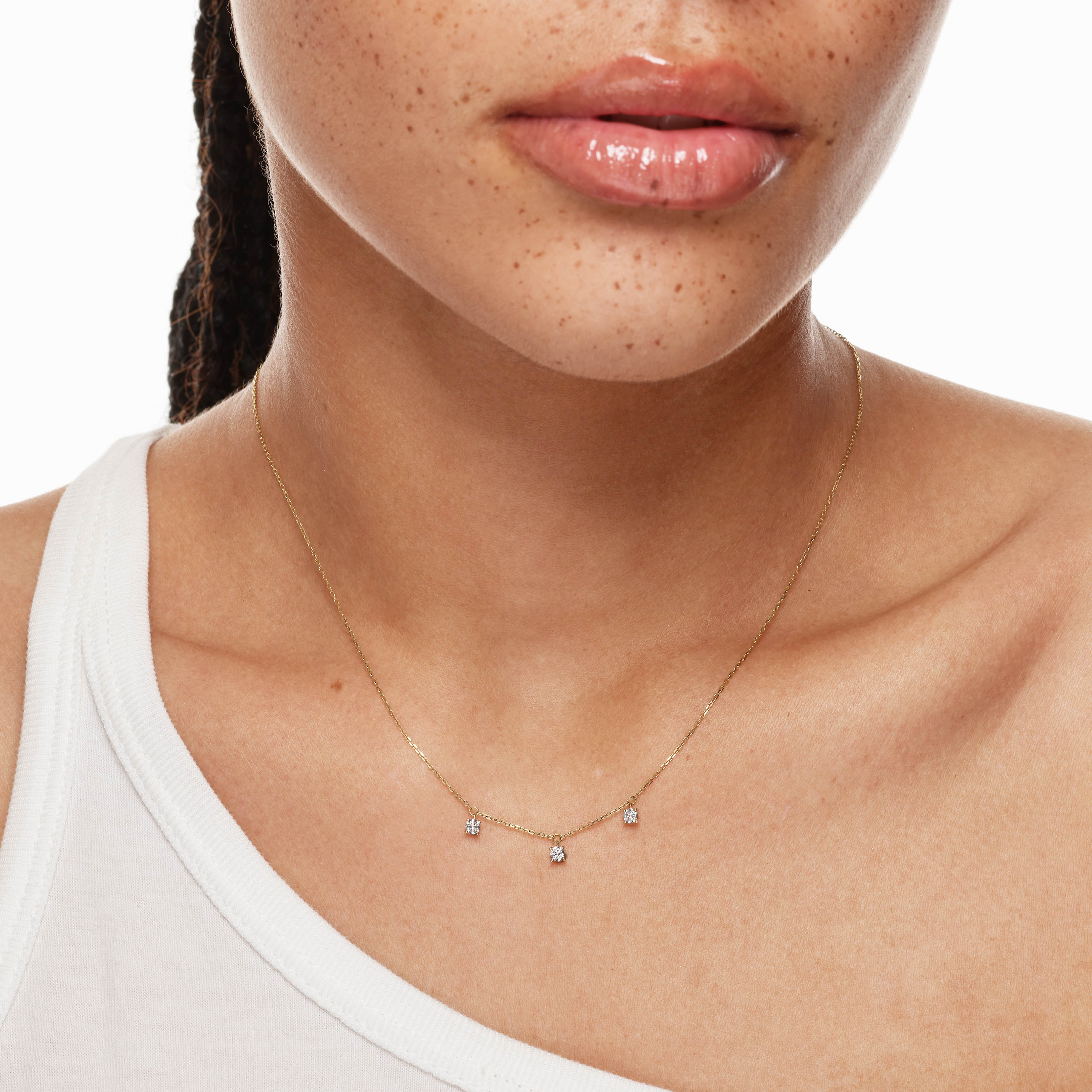 10k Gold Floating Droplet Necklace with Lab-Grown Diamond | Elegant Everyday Jewelry & Special Occasion Gift for Women
