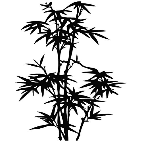 15cm Black Bamboo Outline Vinyl Decal - Removable Plant Sticker for Wall, Car, iPad, MacBook, Laptop, Bike, Helmet, Appliance, Instrument, Motorcycle, Suitcase - Perfect for Home Decor, Vehicle Customization & Personal Electronics