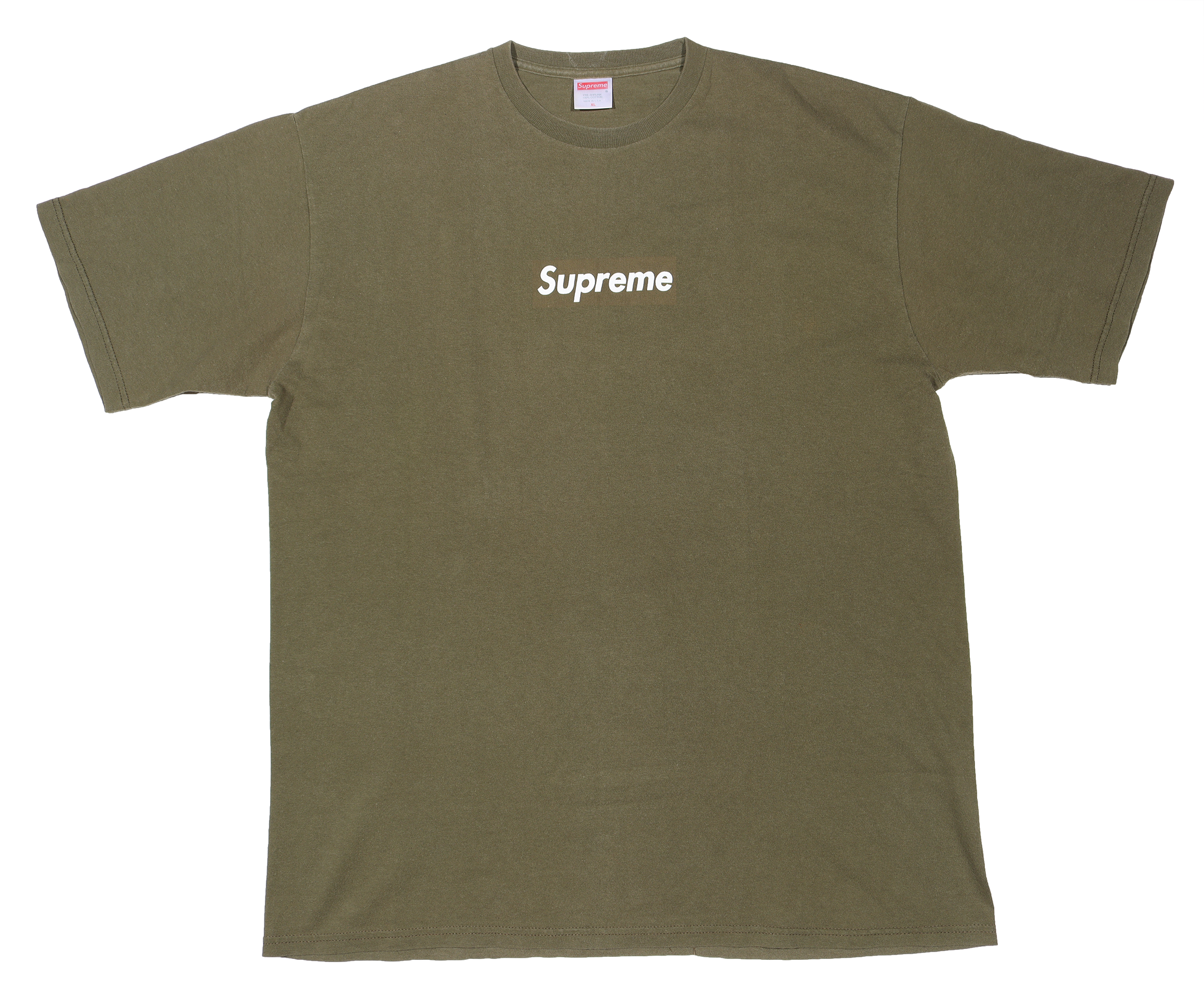 Vintage 1990's Olive Green Box Logo T-Shirt - Retro Streetwear for Men & Women - Perfect for Casual Outfits, Urban Fashion, and 90s Nostalgia