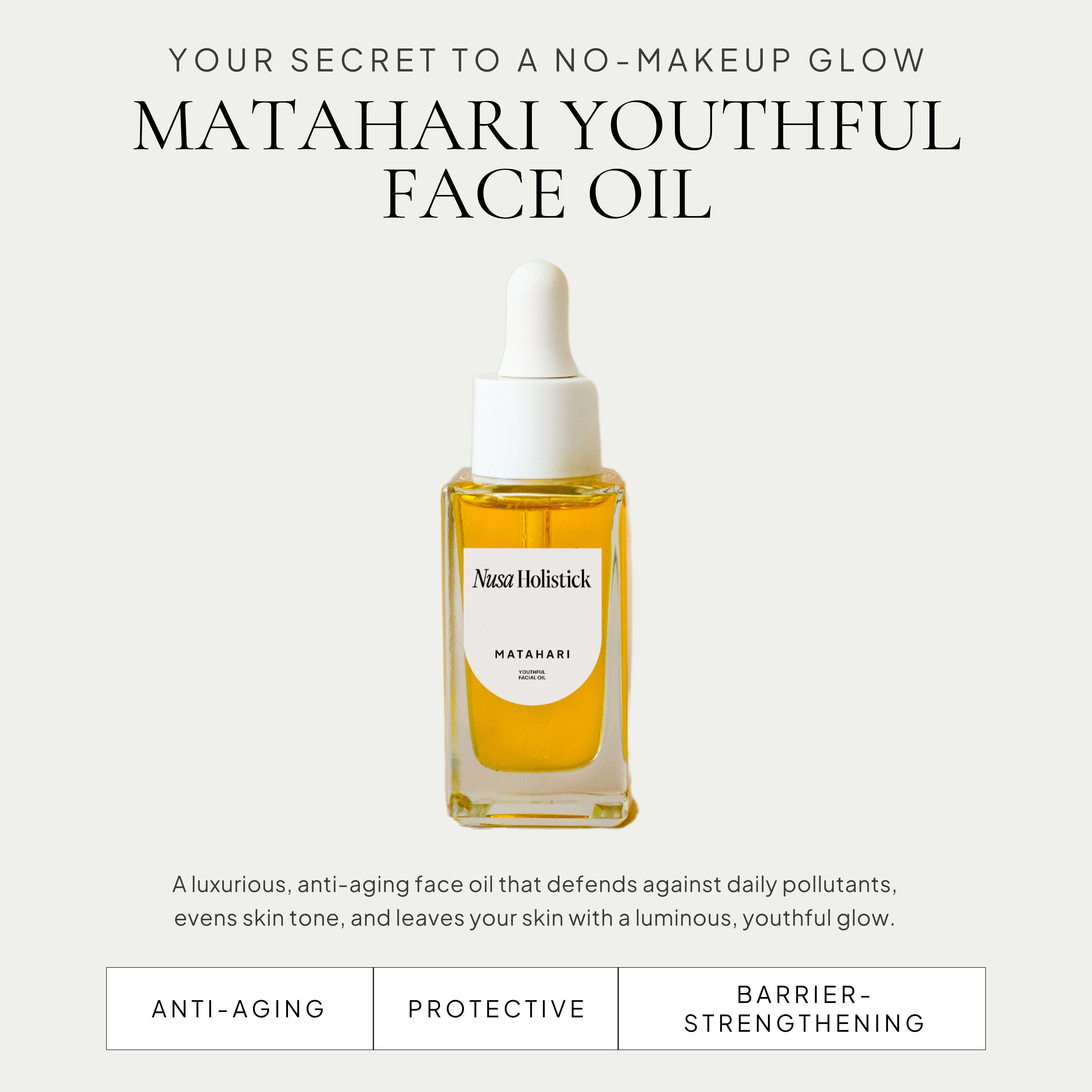 Matahari Youthful Facial Oil for Glowing Skin - Anti-Aging & Hydrating Face Oil with Natural Ingredients - Perfect for Daily Skincare Routine & Nighttime Moisturizing