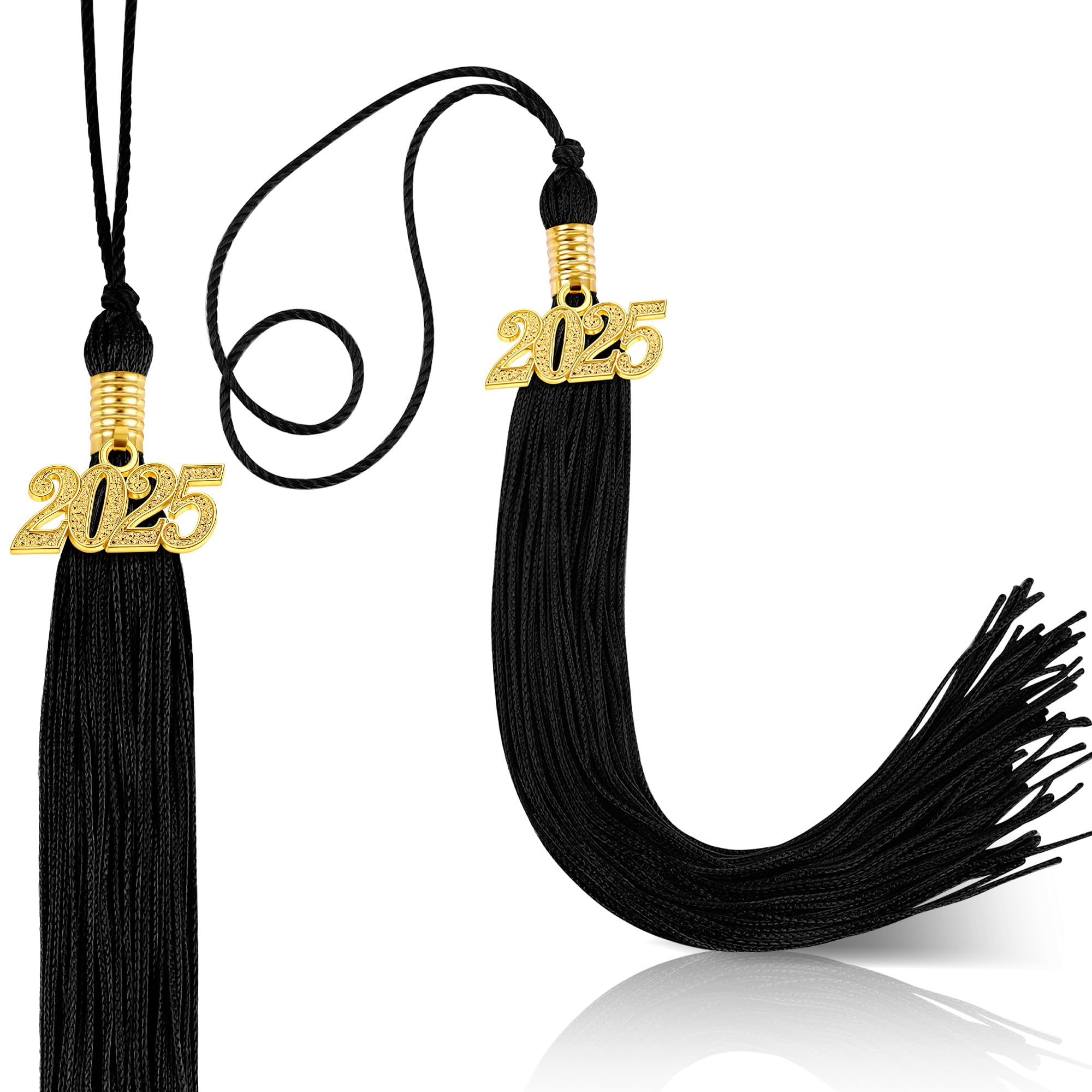 2024 Graduation Tassel Set - 2 Pack Classic Black Cap Tassels for High School & College Graduation Ceremonies - Perfect Graduation Party Decorations & Photo Props