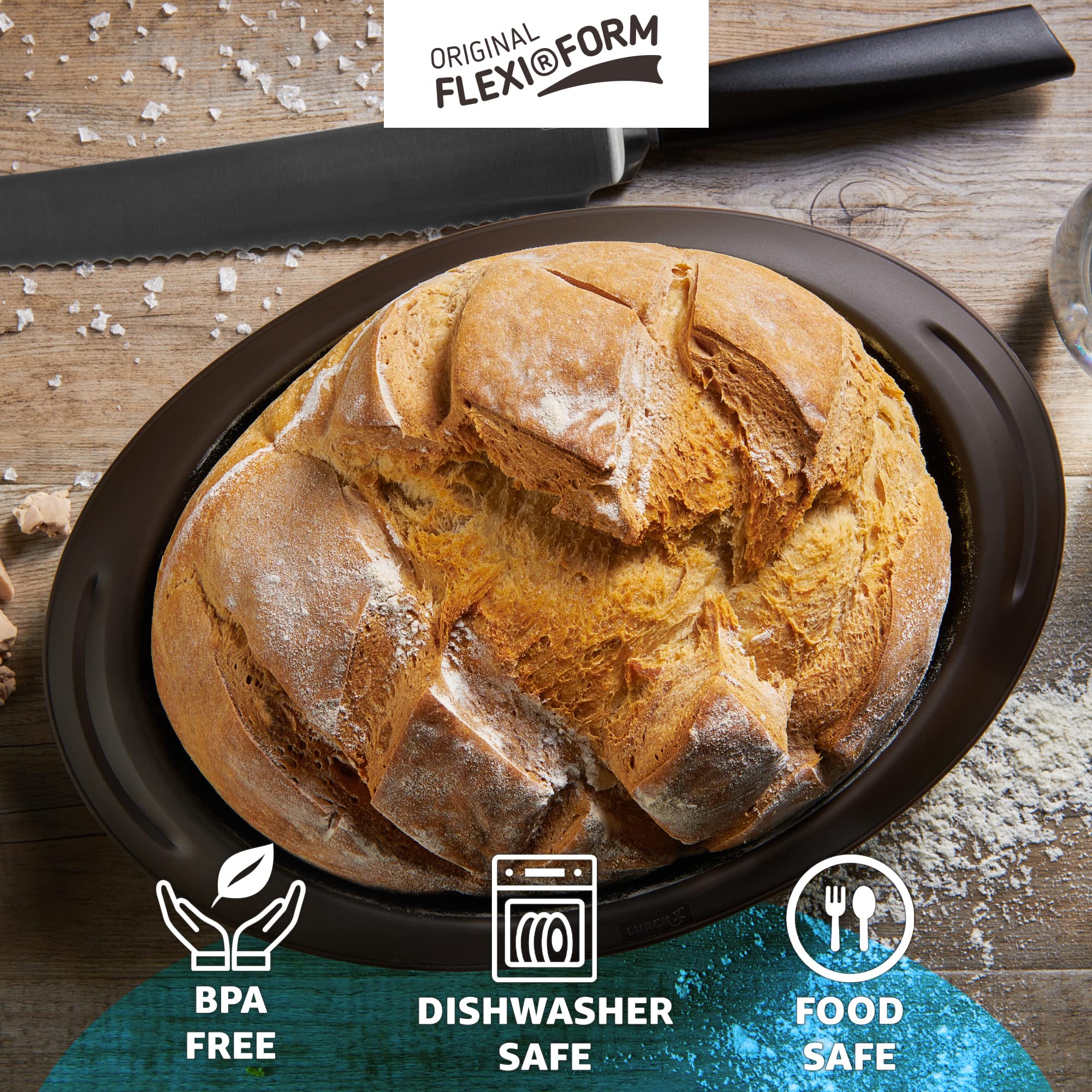 Premium BPA-Free Platinum Silicone Oval Bread Pan - 9.4