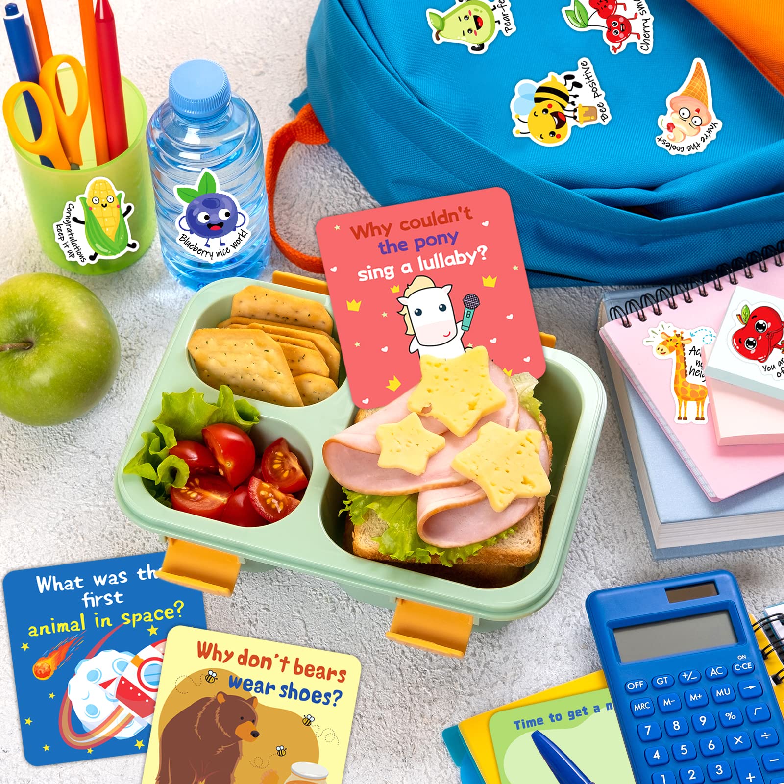 160 Fun Lunch Box Jokes for Kids - Inspirational Encouragement Cards with 80 Reward Stickers - Perfect for Teachers, Parents & Students (Great for School Lunch Notes, Classroom Rewards & Daily Motivation)