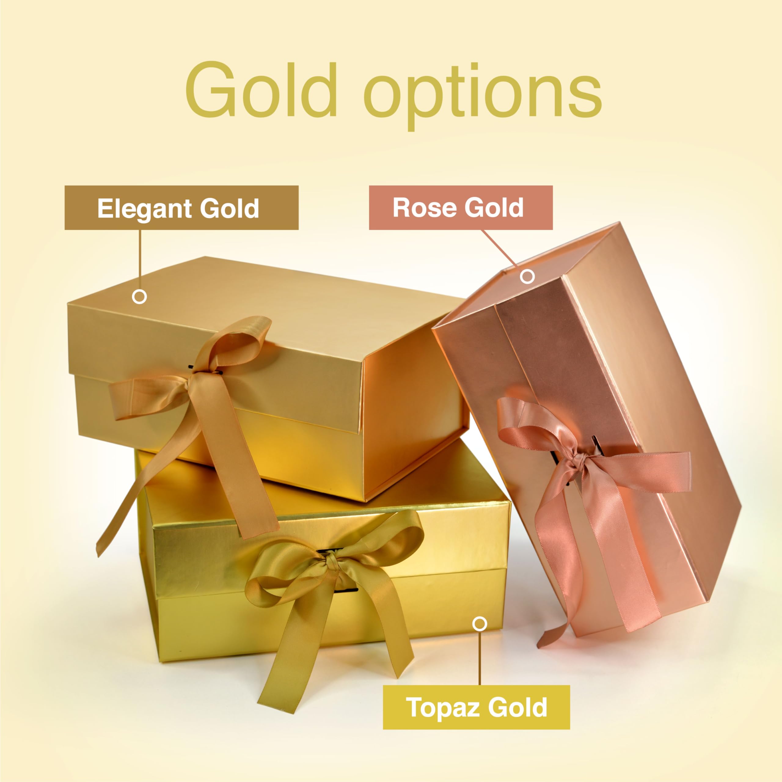 Luxury Rose Gold Gift Box for Valentine's Day - Queen Victoria Style Reusable Empty Packaging Box (23x16x10cm) with Ribbon, Holds up to 5kg - Perfect for Jewelry, Cosmetics & Premium Gifts