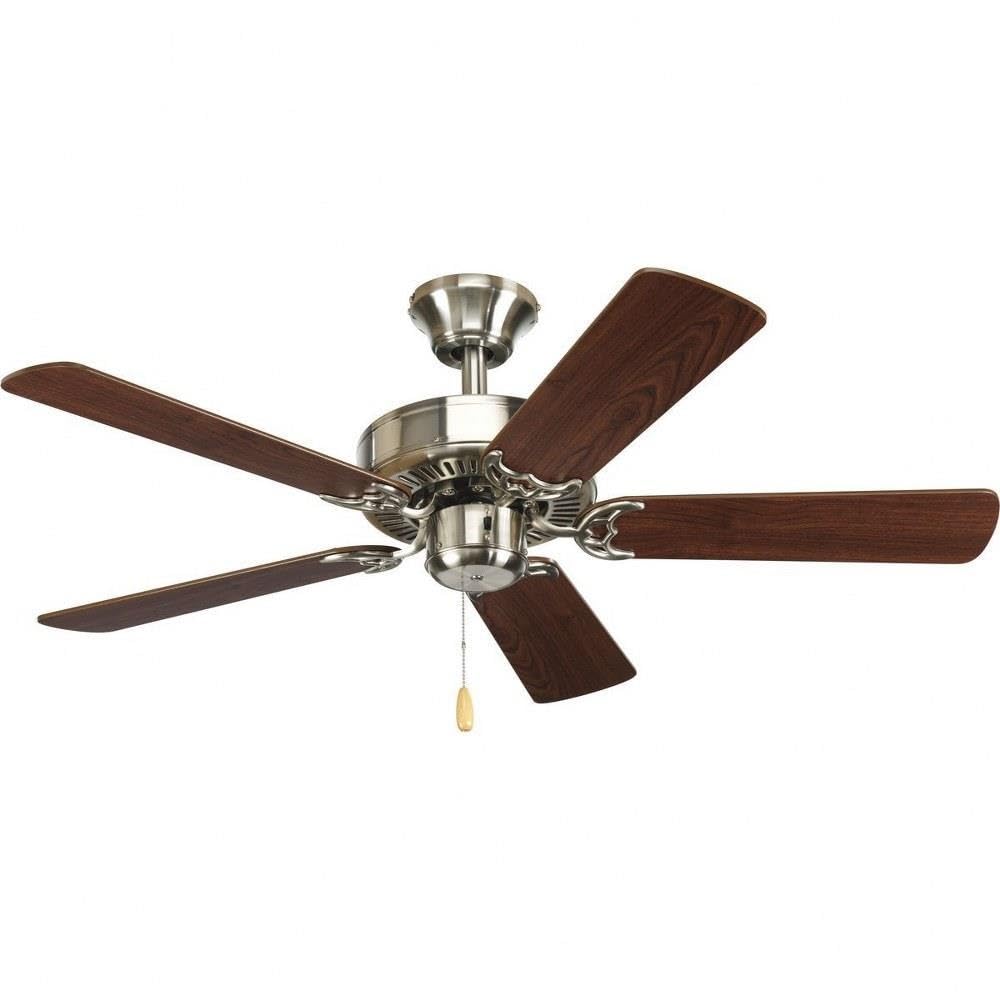 Progress Lighting P2500-09 52-Inch Indoor Ceiling Fan with Light Kit - Modern Flush Mount Design for Bedroom, Living Room & Office