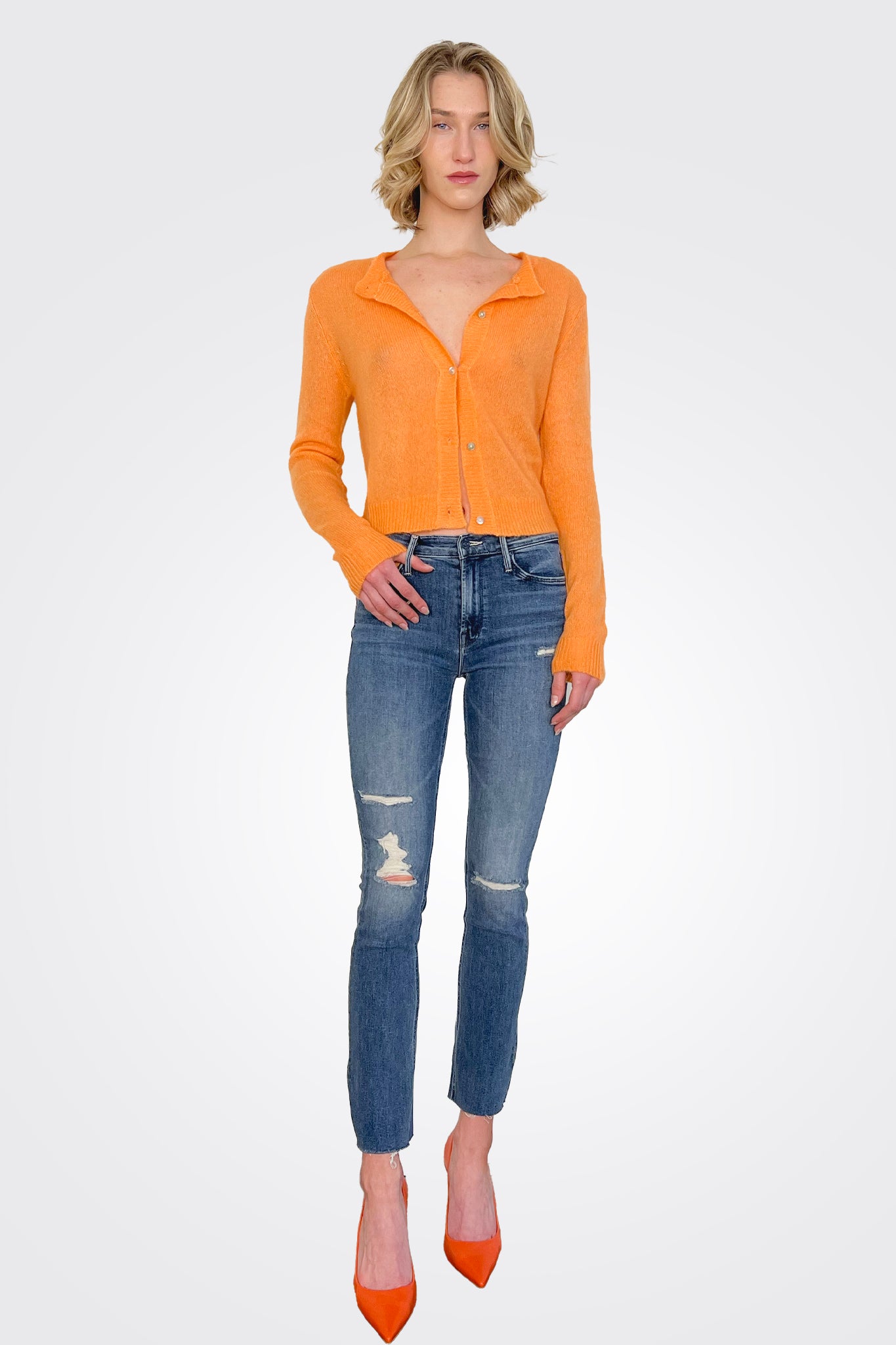 Amara Malou Cardigan Women's Knit Cardigan Sunset Color - Perfect for Fall Layering, Office Wear & Casual Outfits