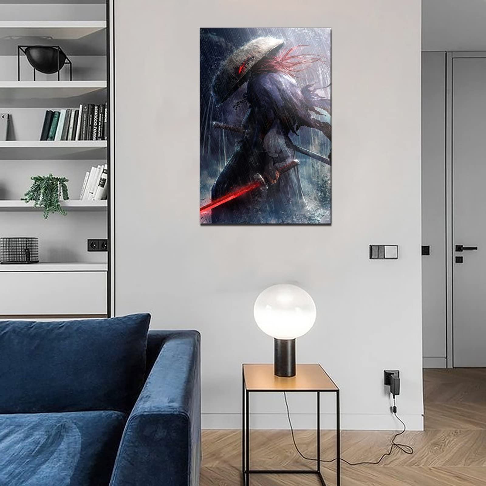 Dark Samurai Ninja Ronin Classic Poster - 24x36 Inch (60x90cm) Framed Wall Art for Home & Office Decor - Perfect for Bedroom, Living Room, Kids Room & Man Cave