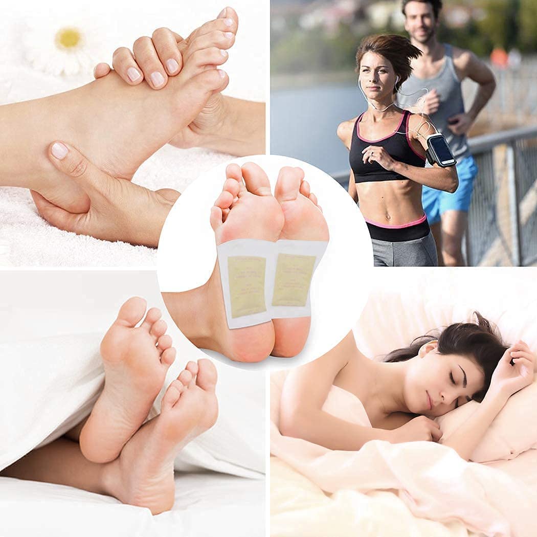 Prishva® Organic Detox Foot Pads - Natural Ginger & Herbal Ingredients for Toxin Removal, Stress Relief & Better Sleep - Pain-Free Adhesive Foot Pads for Body Cleansing (10 Pads) - Perfect for Nighttime Use, Spa Days & Post-Workout Recovery