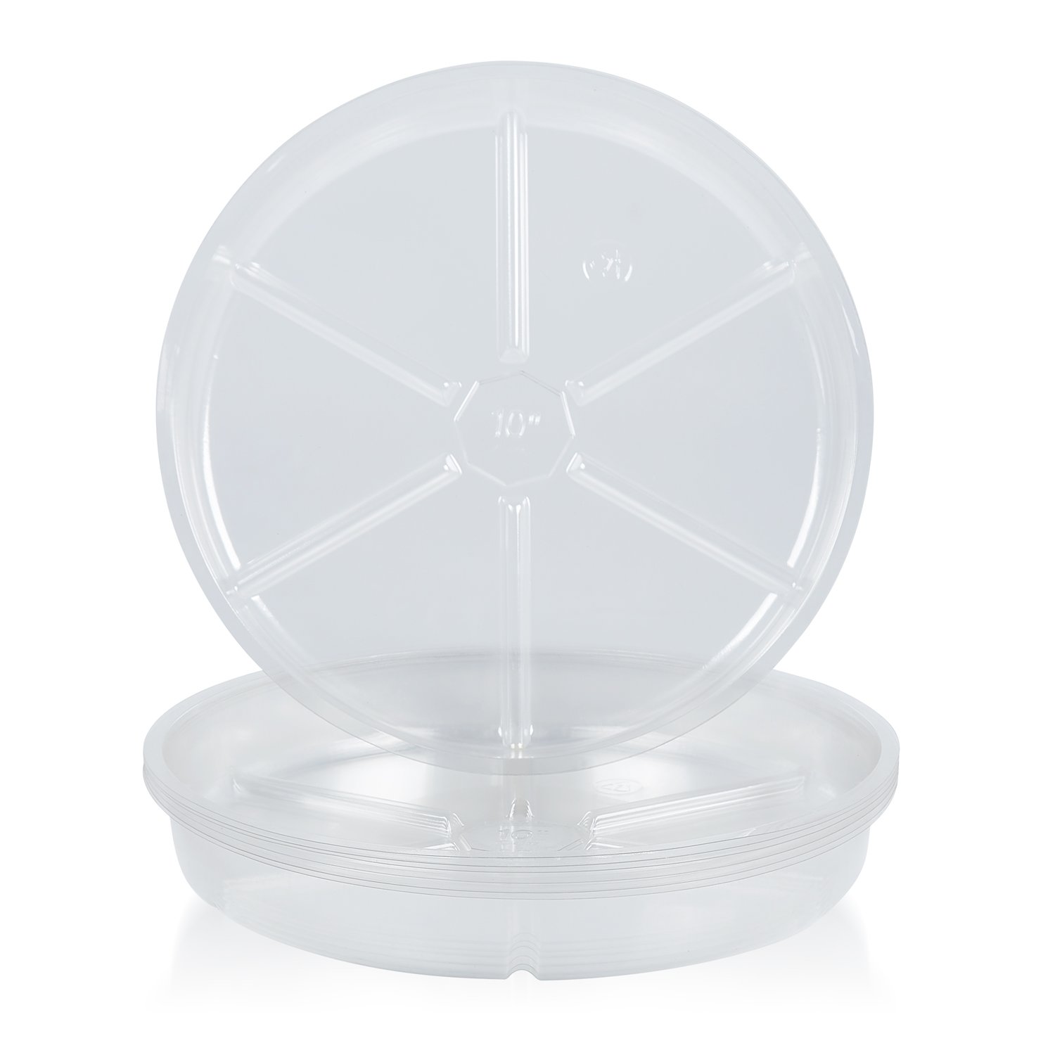 10 Pack Clear Plastic Plant Saucer Drip Trays - 4 Inch Flower Pot Drainage Catcher for Indoor/Outdoor Plants - Perfect for Potted Plants, Gardening, and Home Decor