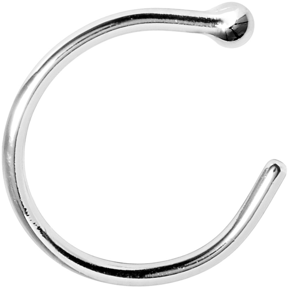 18k White Gold Nose Hoop for Women - 20 Gauge 5/16