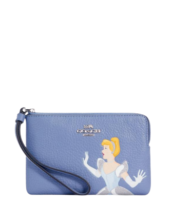Coach Disney x Coach Corner Zip Wristlet with Cinderella - Stylish Mini Crossbody Bag for Women, Perfect for Parties, Travel & Everyday Use