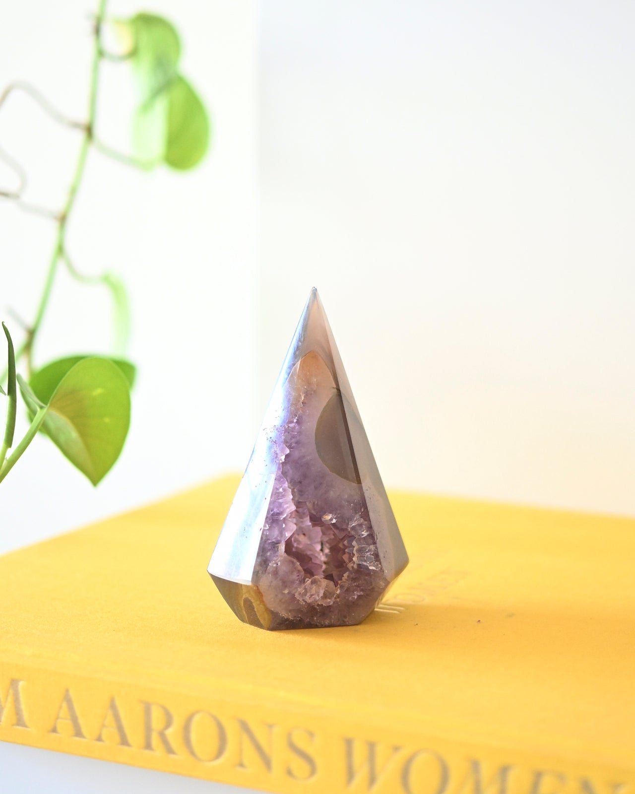 Natural Amethyst Druzy Pyramid Point - Healing Crystal for Meditation, Yoga & Home Decor | Spiritual Gift & Energy Stone for Positive Vibes