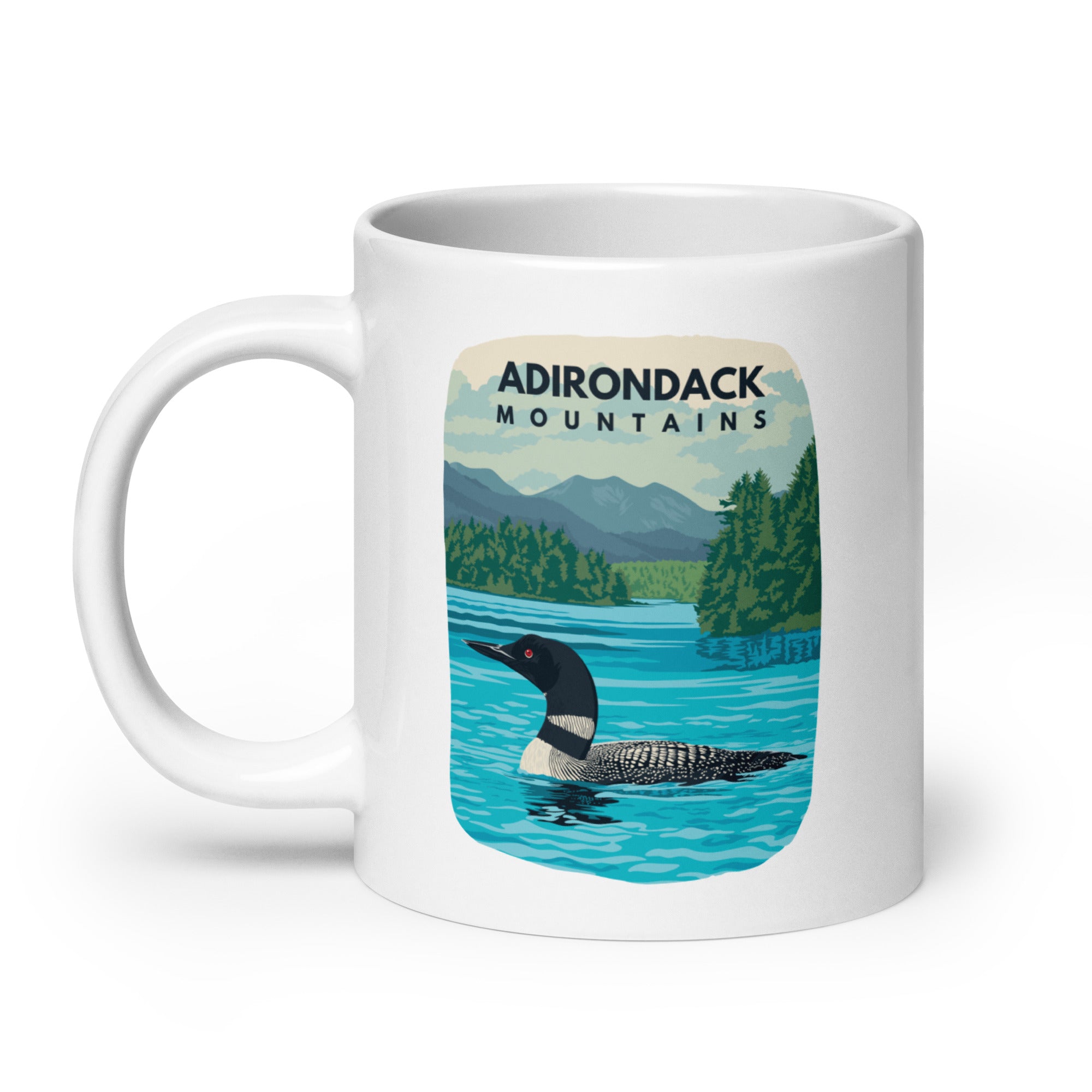 Premium Ceramic Coffee Mug with Unique Loon Design - Perfect for Hot & Cold Beverages, Ideal for Home, Office, or Camping Use