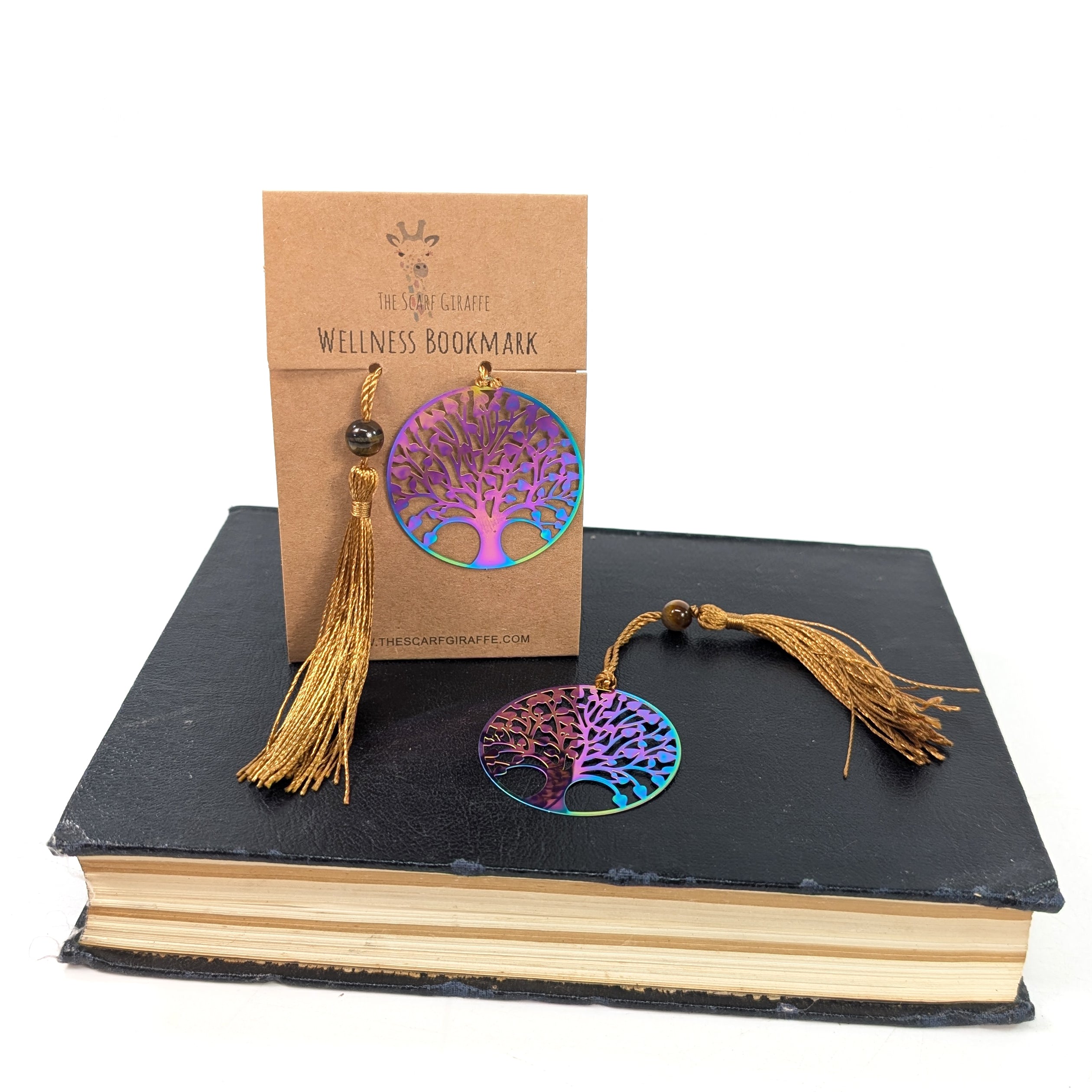 Healing Tigers Eye Tree of Life Bookmark - Inspirational Book Accessory for Meditation, Yoga & Spiritual Reading