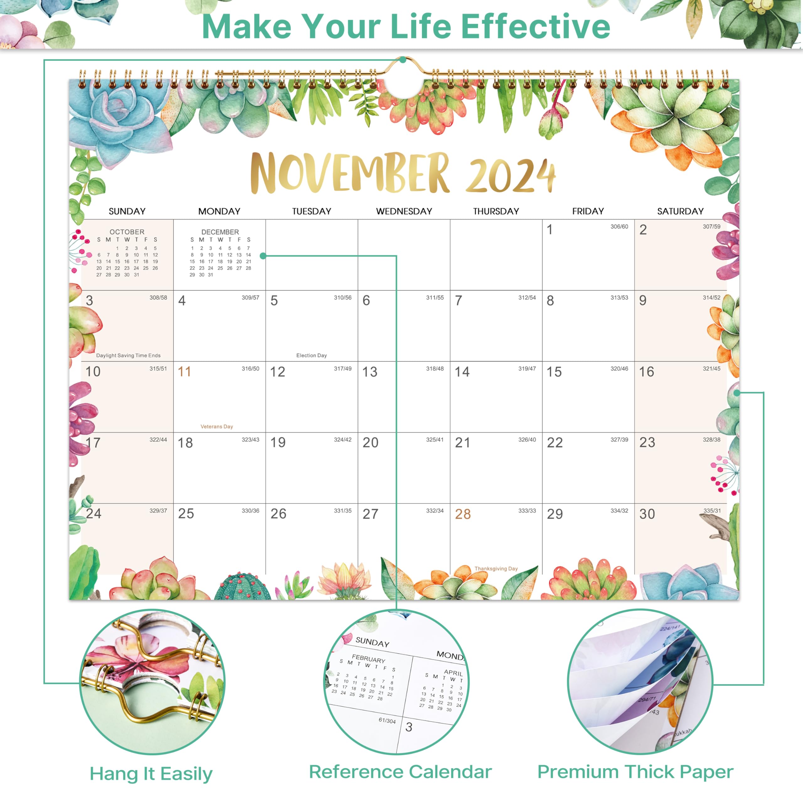 2024-2025 Wall Calendar - 18 Month Large Planner from July 2024 to December 2025 with Big Writing Blocks (14.5