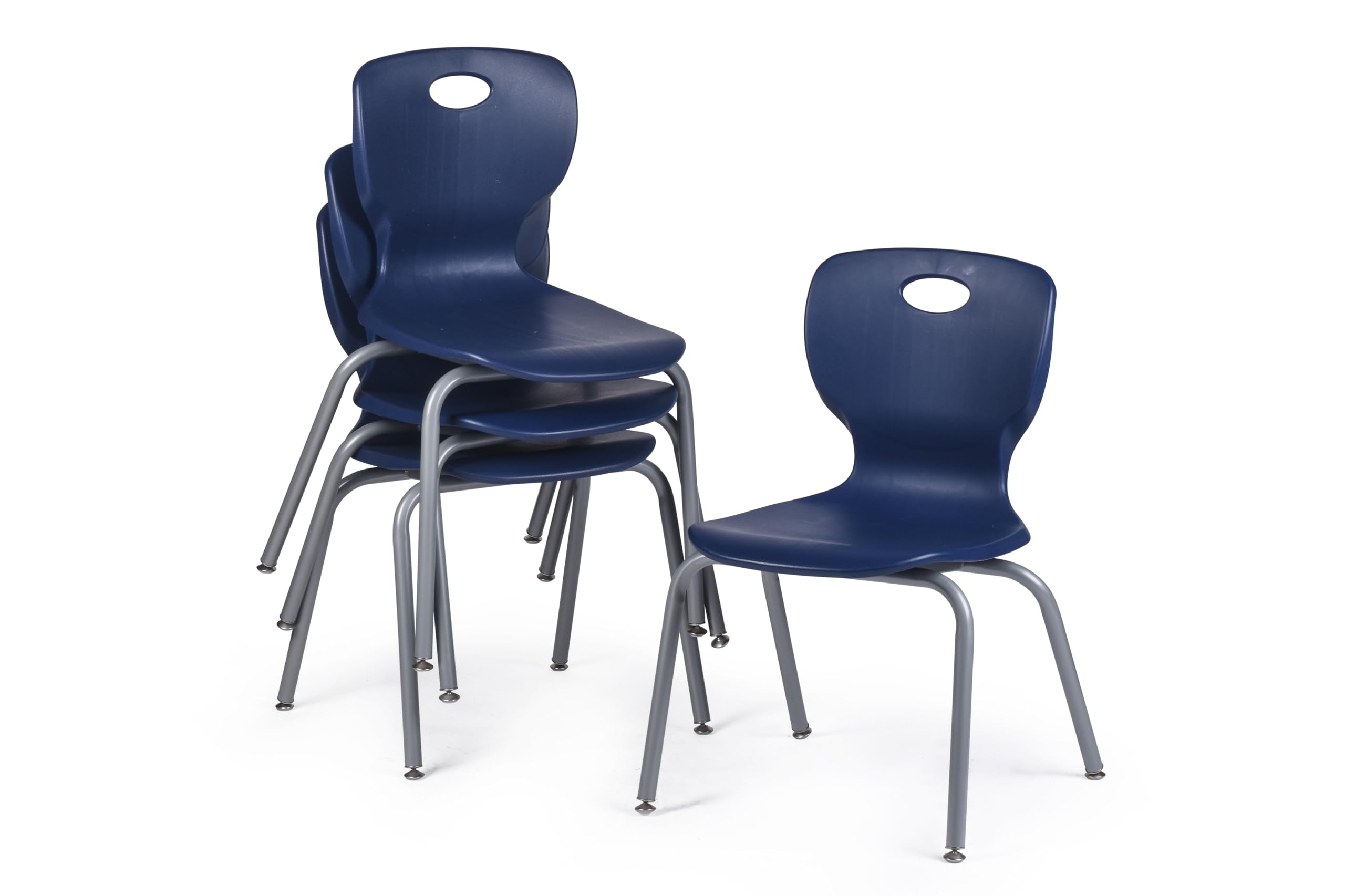 Stackable School Chairs for Students - Durable Riveted Frame & Comfortable Molded Seat - Ideal for Classroom, Home Learning, or Office Use - Set of 4 Chairs - Perfect for Study Rooms, Libraries, and Conference Spaces