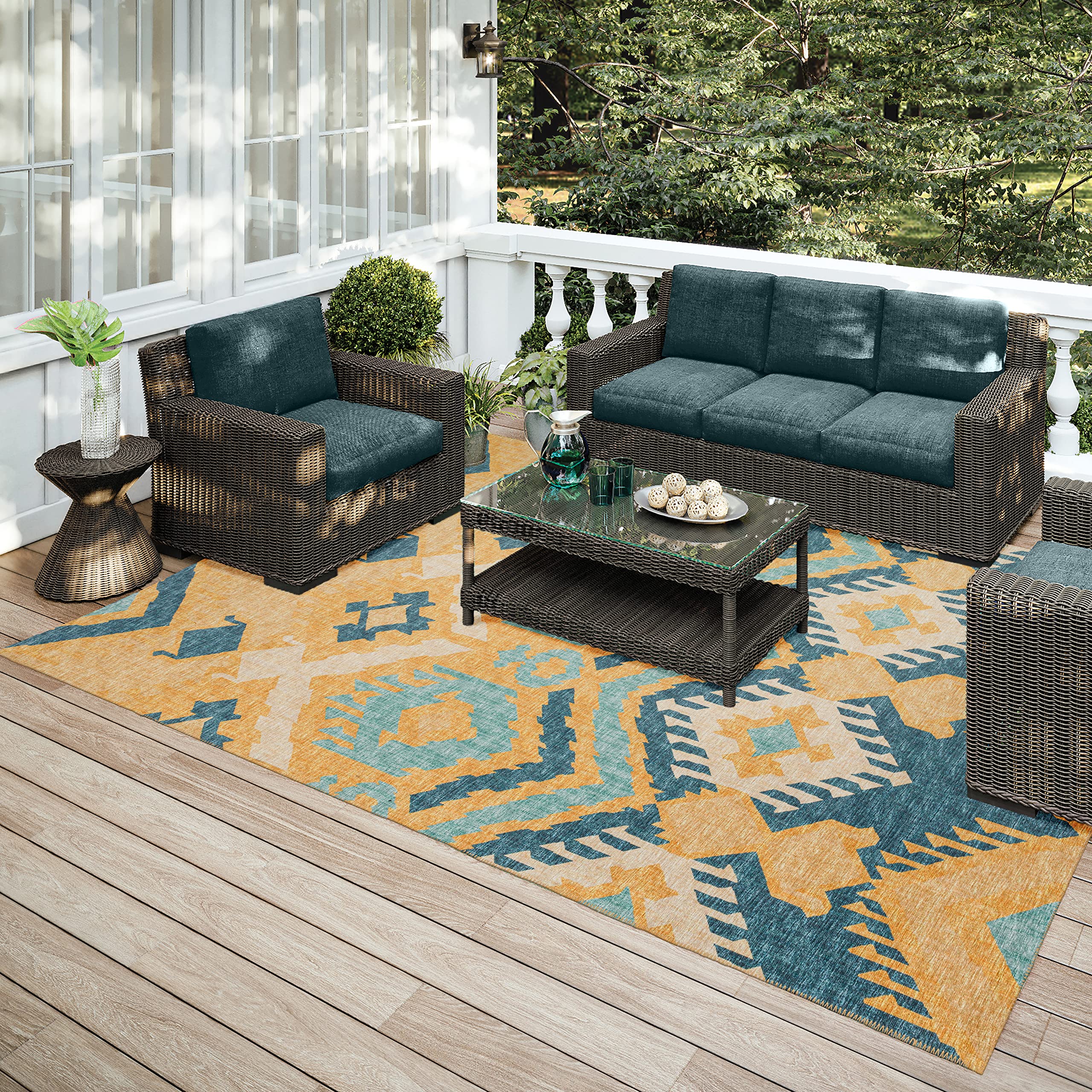 Addison Rugs Yuma AYU32 Yellow 8' x 10' Area Rug - Soft & Durable for Living Room, Bedroom, or Office Decor