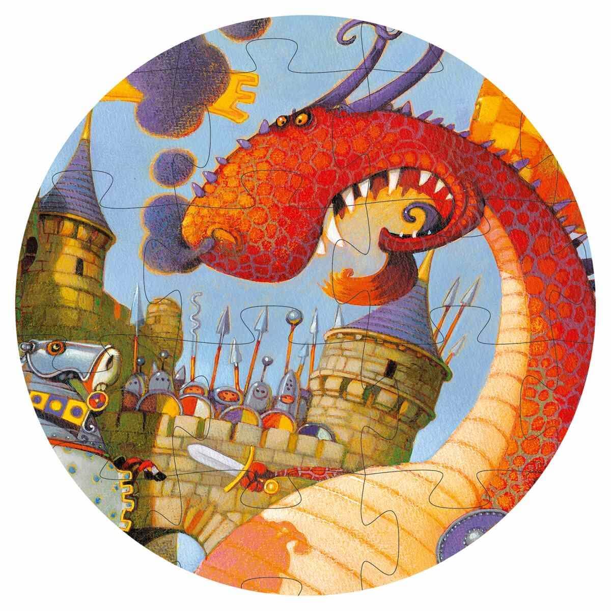 Djeco Valiant and the Dragons Silhouette Puzzle - 100-Piece Fantasy Puzzle for Kids, Perfect for Family Game Night & Educational Play