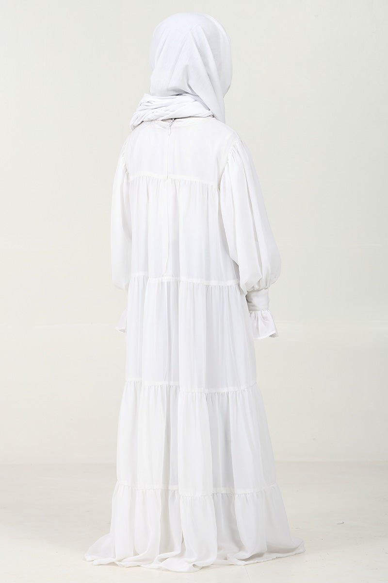 Elegant Layered Georgette Abaya with Crepe Inner Lining - Modest Muslim Dress for Women - Perfect for Prayer, Eid, Wedding & Special Occasions