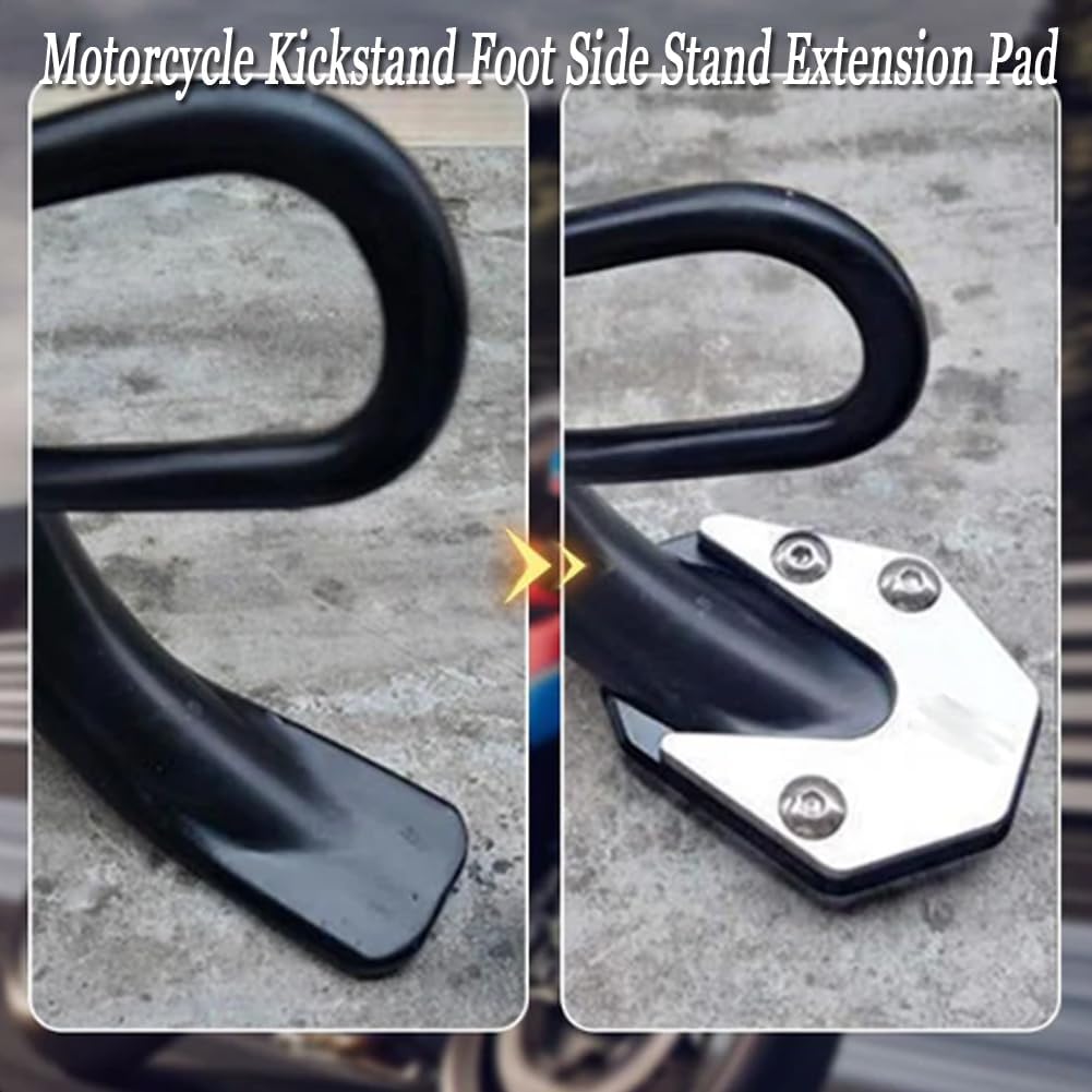 Motorcycle Kickstand Pad - Aluminum Alloy Support Plate (Gray) for Stable Parking