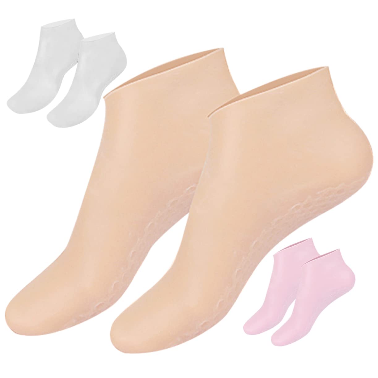 BIUDECO Moisturizing Foot Socks for Dry Cracked Feet - Overnight Spa Treatment Socks with Elastic Cuff - Best Gift for Women (Christmas, Birthday) - Perfect for Nighttime Foot Care & Relaxation