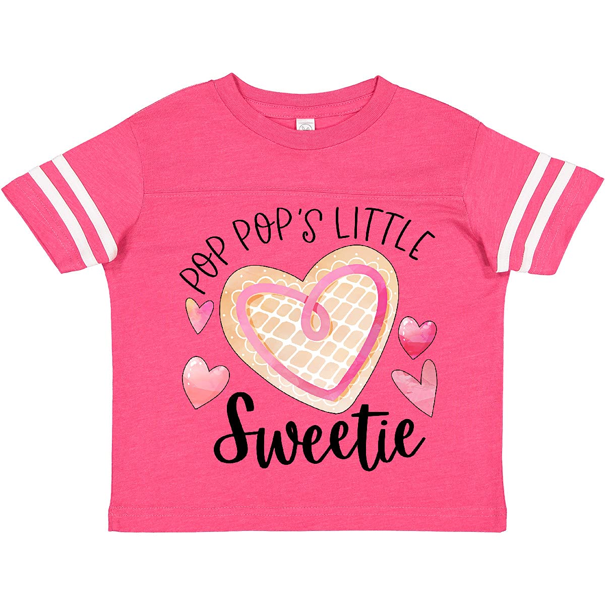 Inktastic Pop Pop's Little Sweetie Pink Heart Cookie Toddler T-Shirt - Cute Baby Girl Outfit for Family Photos, Birthday Parties & Casual Wear