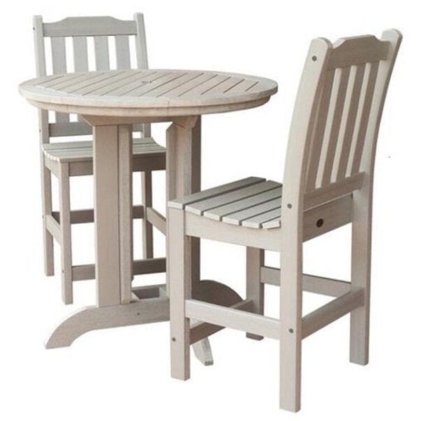 Lehigh 3-Piece Round Counter Height Outdoor Patio Dining Set with Weather-Resistant Chairs - Perfect for Backyard, Garden, and Poolside Entertaining