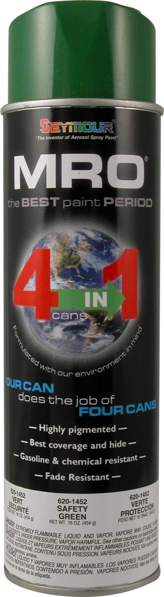 620-1452 Green Safety Spray Paint - 16 oz High Visibility Non-Toxic Paint for Industrial, Construction & DIY Projects - Perfect for Marking Hazards, Equipment & Outdoor Use